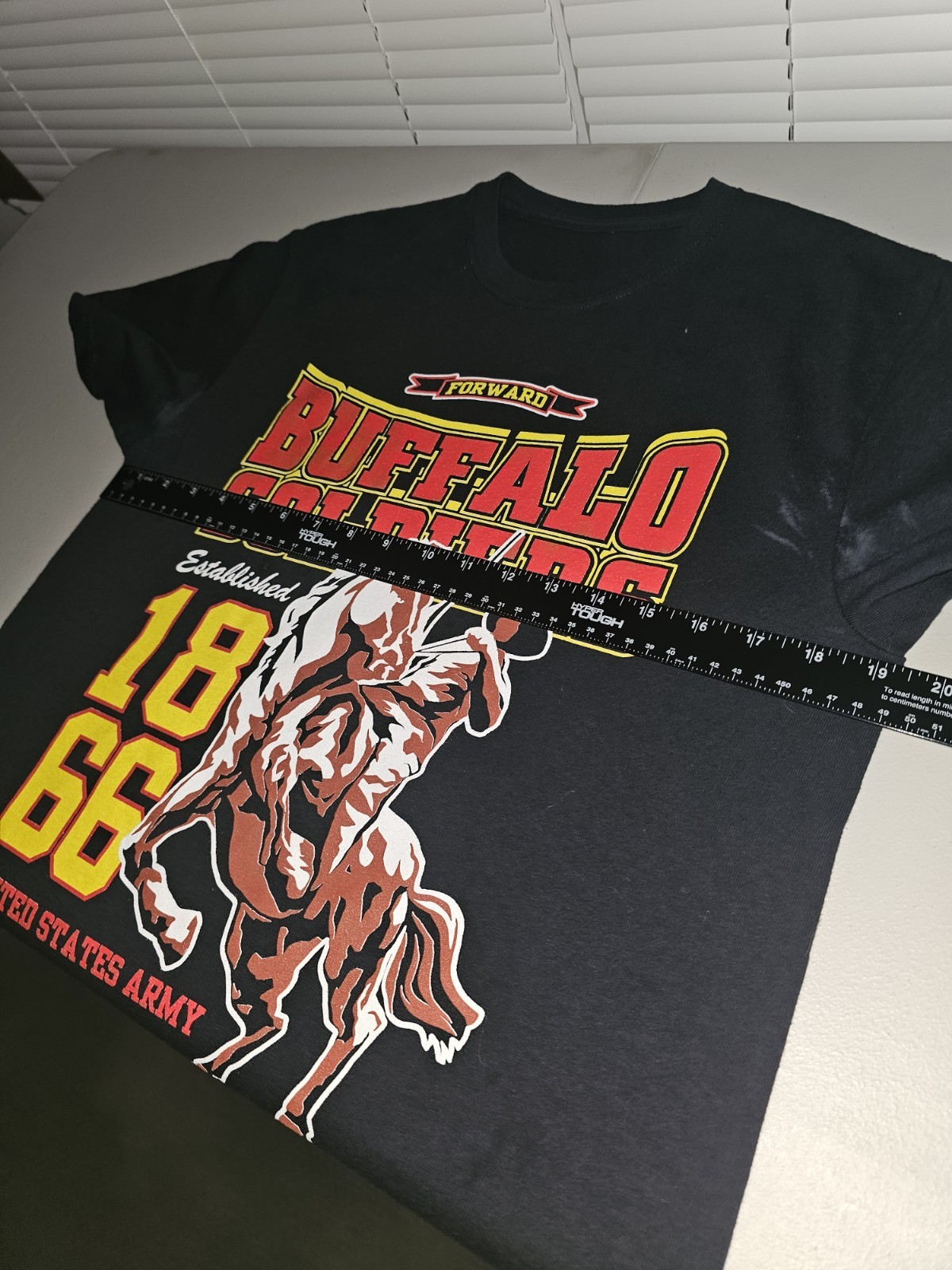 Buffalo Soldiers MC Large Mens Black Double-sided Graphic Logo Tshirt
