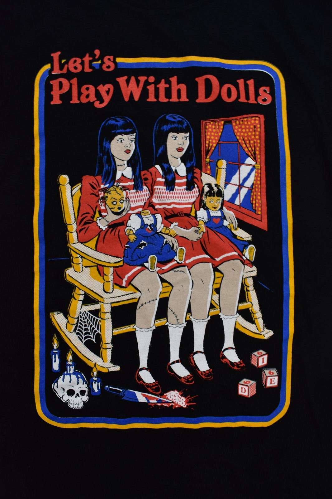 Terror Threads Mens Let’s Play With Dolls Spooky Shirt New S