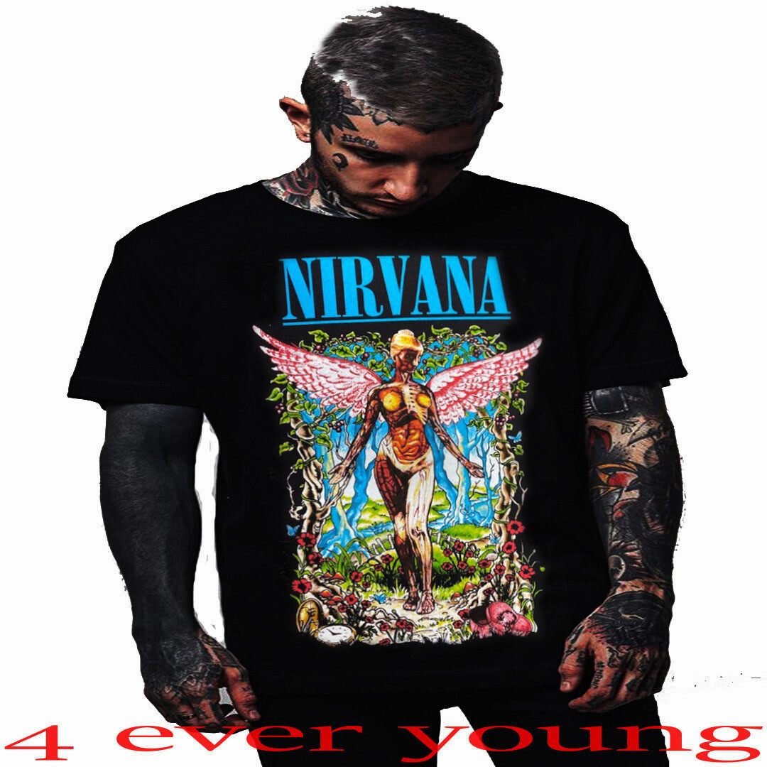 NIRVANA IN UTERO GRUNGE PUNK ROCK T SHIRTS MEN’S SIZES