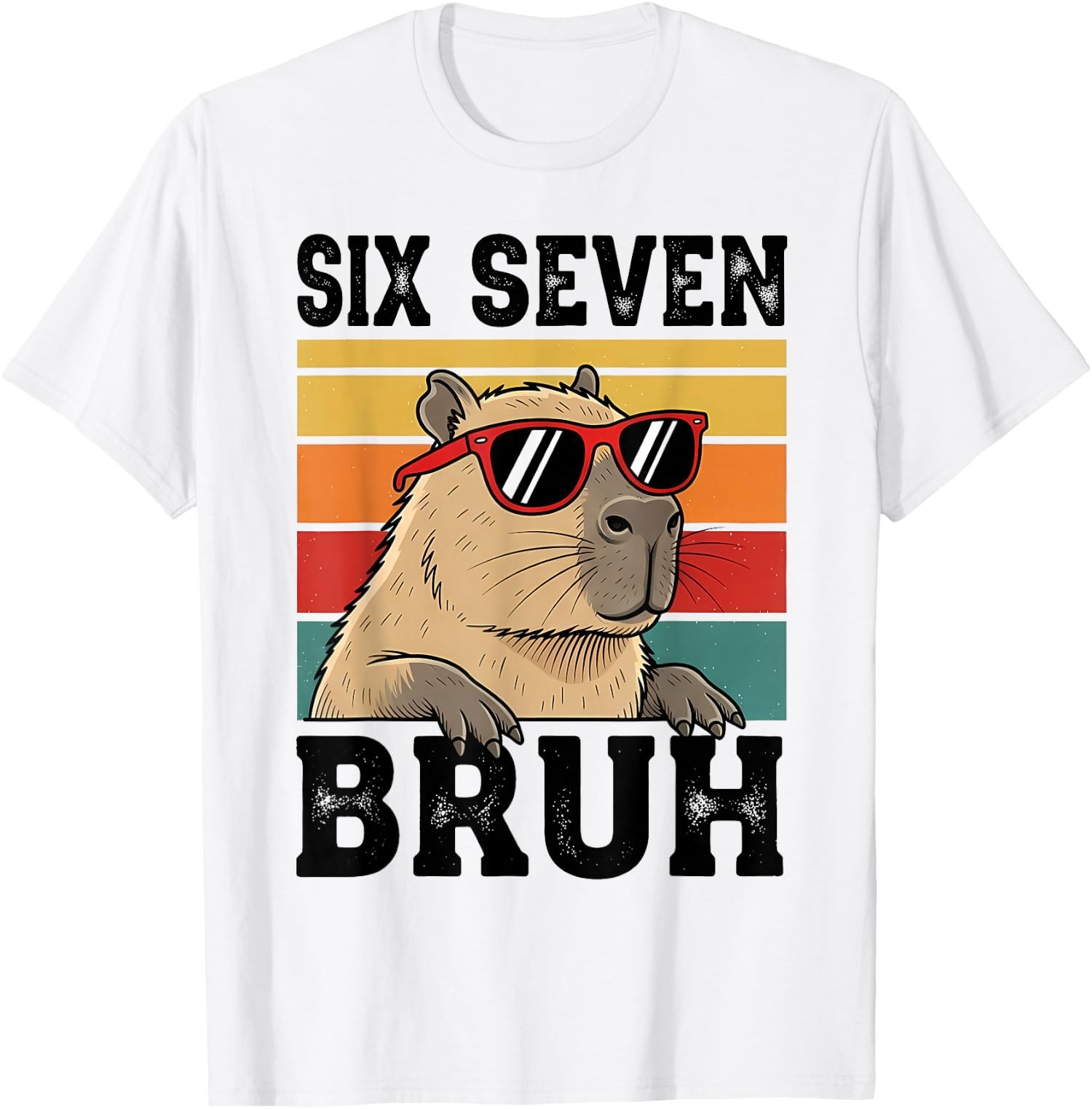 Six Seven Bruh 67 Meme Funny Capybara Humor Unisex T-Shirt