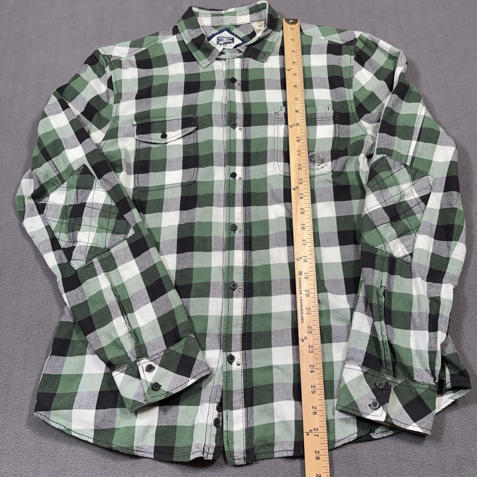 Diesel Amplified Plaid Flannel Shirt Mens XL Green Button Up L/S Y2K Style EUC