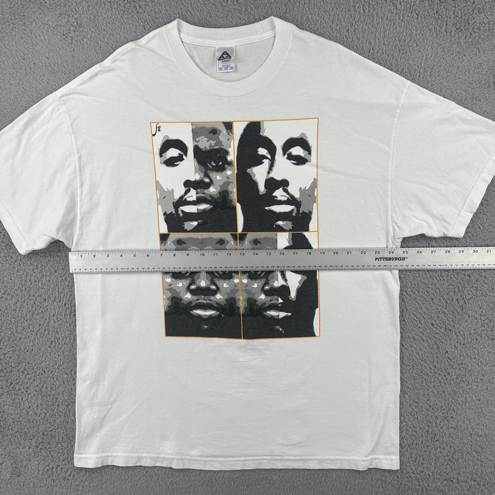 Vtg Alstyle Y2K Mens 2XL White T Shirt Tupac Notorious BIG Portrait Art Rap Tee