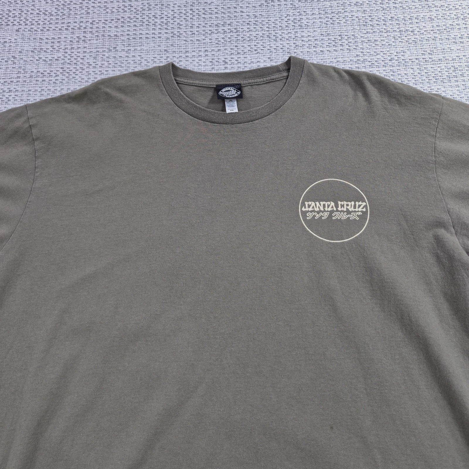 Santa Cruz Shirt Mens 2XL Green Screaming Hand Graphic Tee Skateboard Back Print