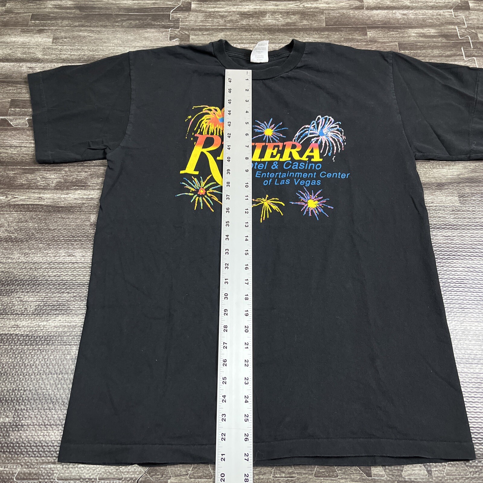Vintage Riviera Hotel & Casino Single Stitch Graphic Tshirt XL Black VTG 90s
