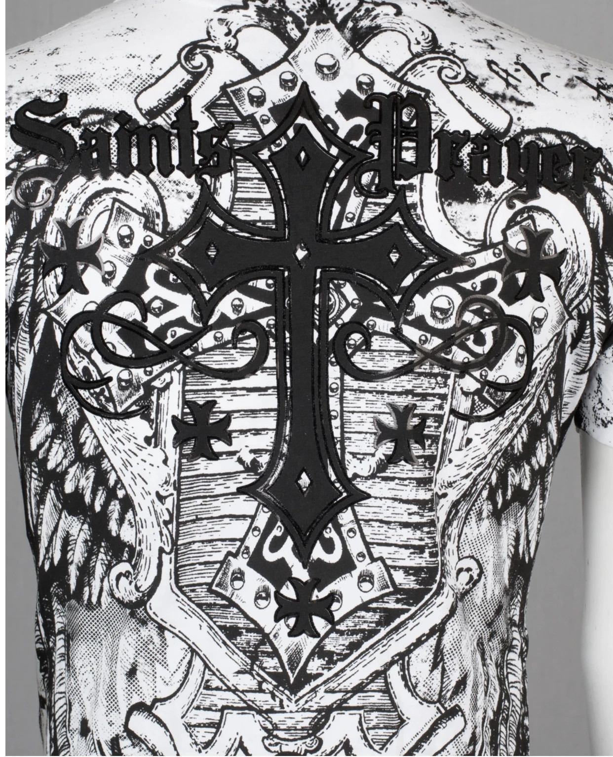 Archaic By Affliction Men’s T-Shirt ACHILLES White Wings Biker S-4XL