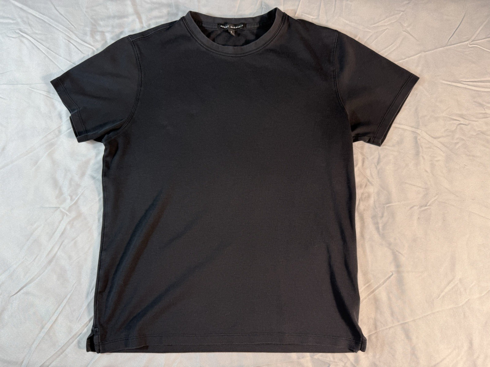 Robert Barakett Mens Black Crew Neck 100% Pima Cotton T Shirt Size SMALL