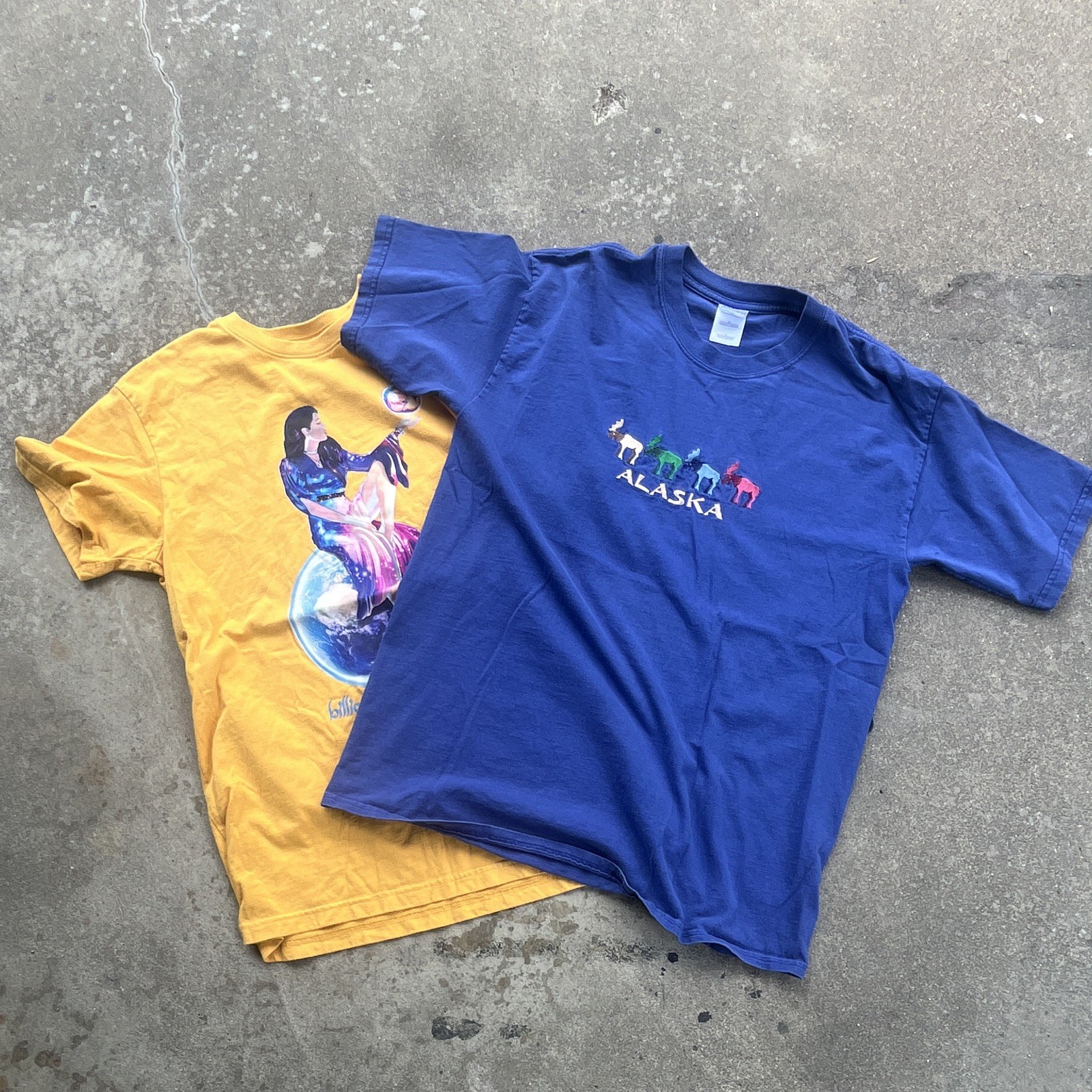 Billionaire Boys Club Men’s M Yellow double stitch Graphic Crew Neck Tee Y2K