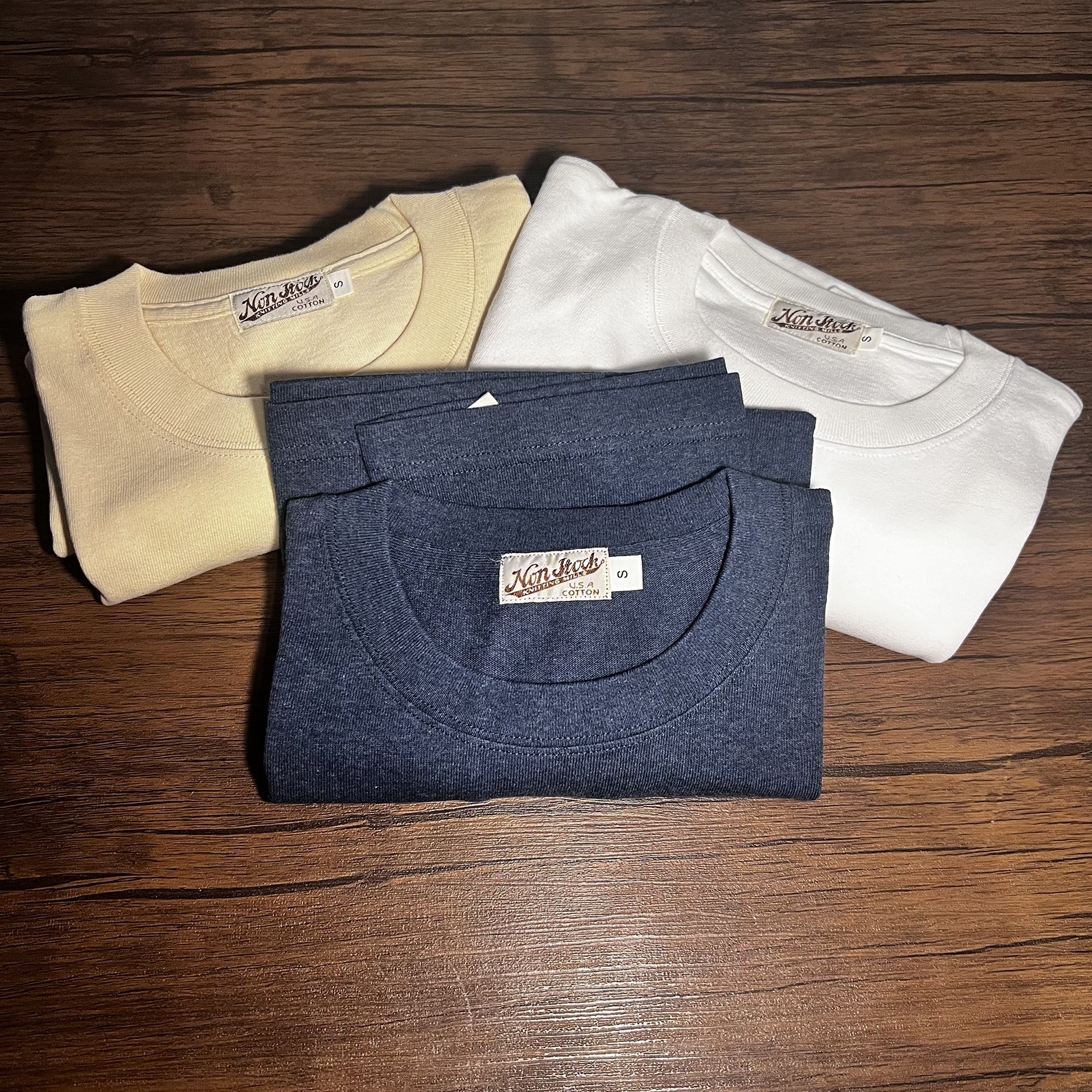 Bronson Non Stock Tubular T-Shirt -S💯% cotton LOT OF 3 Beige, White & Blue