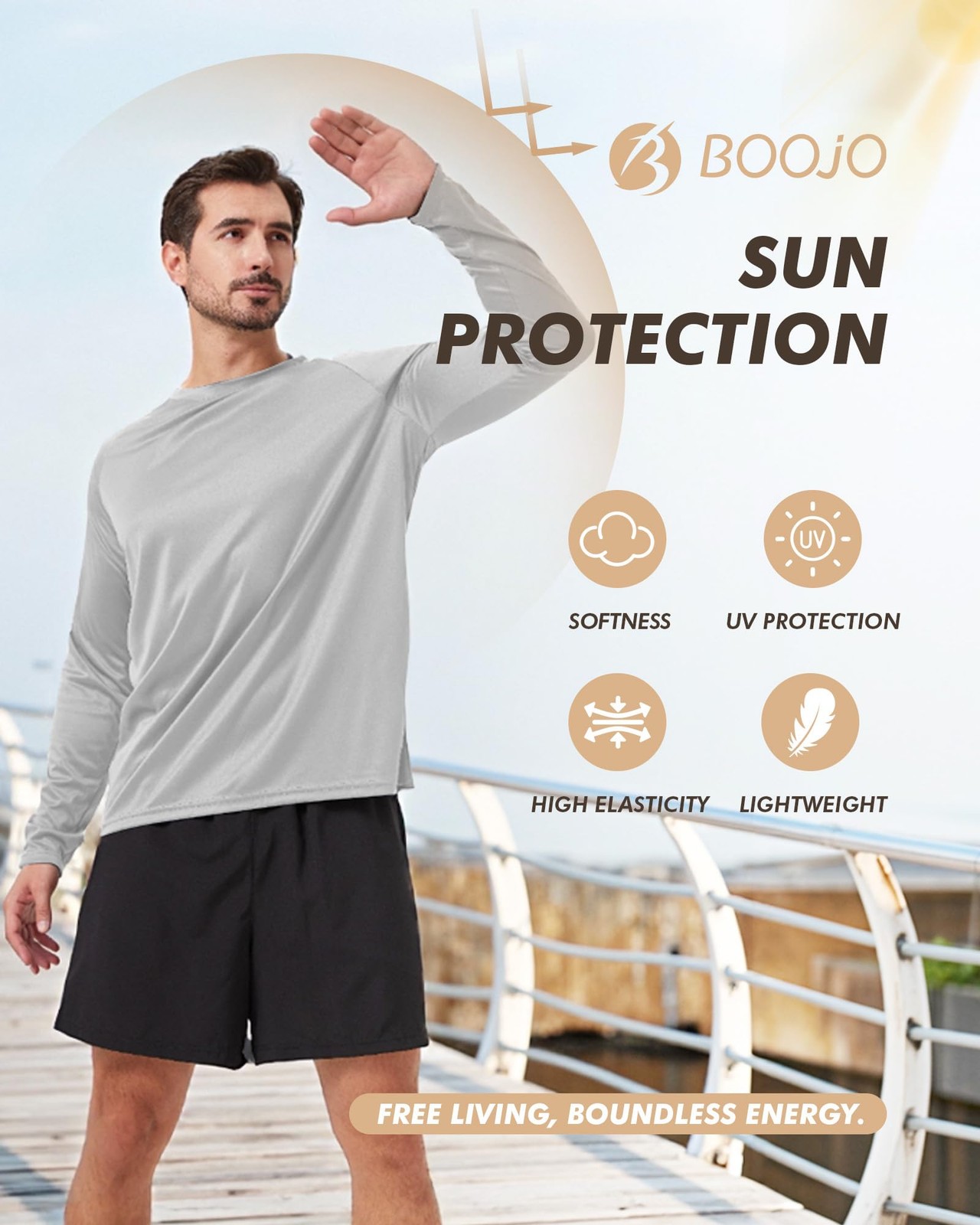 7 Pack Long Sleeve Shirts for Men – Quick Dry Moisture Wicking Sun Protection…