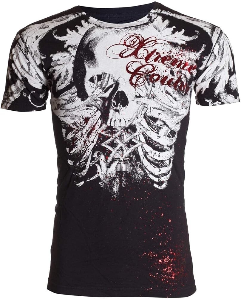 XTREME COUTURE by AFFLICTION Black PERSIMMON Short Sleeve Slim Fit T-shirt NWT