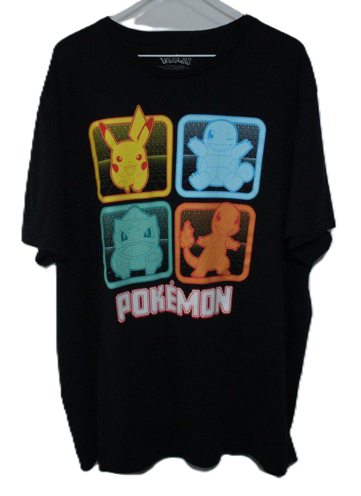 Pokémon Pikachu Squirtle Bulbasaur Charmander Graphic T-Shirt Men’s XL T0408