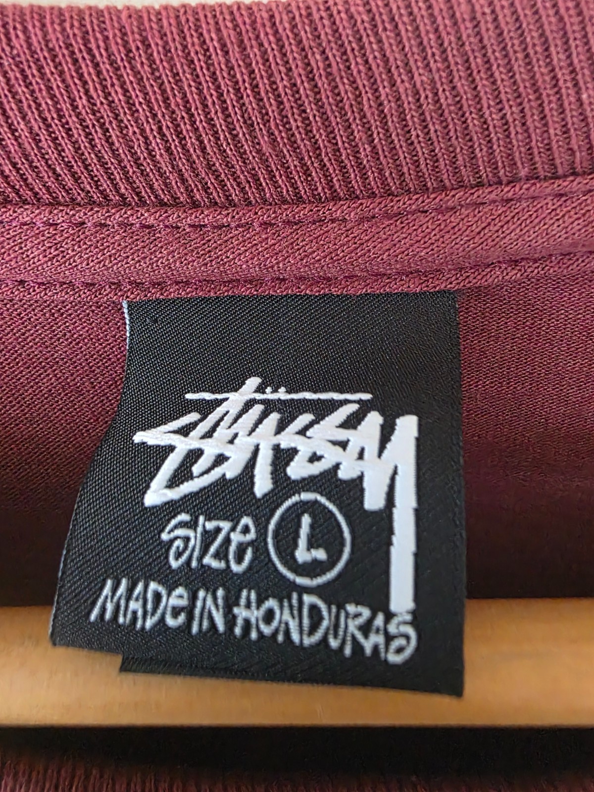 Stussy World Tour Long Sleeve T-Shirt Burgundy LARGE NWOT