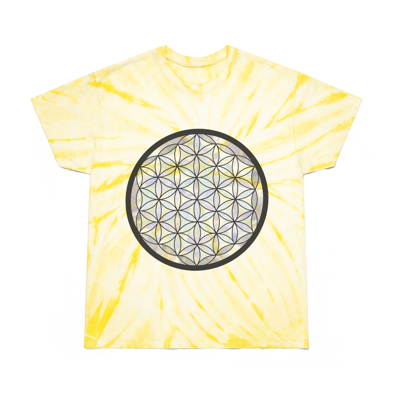 Tie-Dye Sacred Geometry Flower of Life Tye Dye Shirt, Hippie Festival Clothing