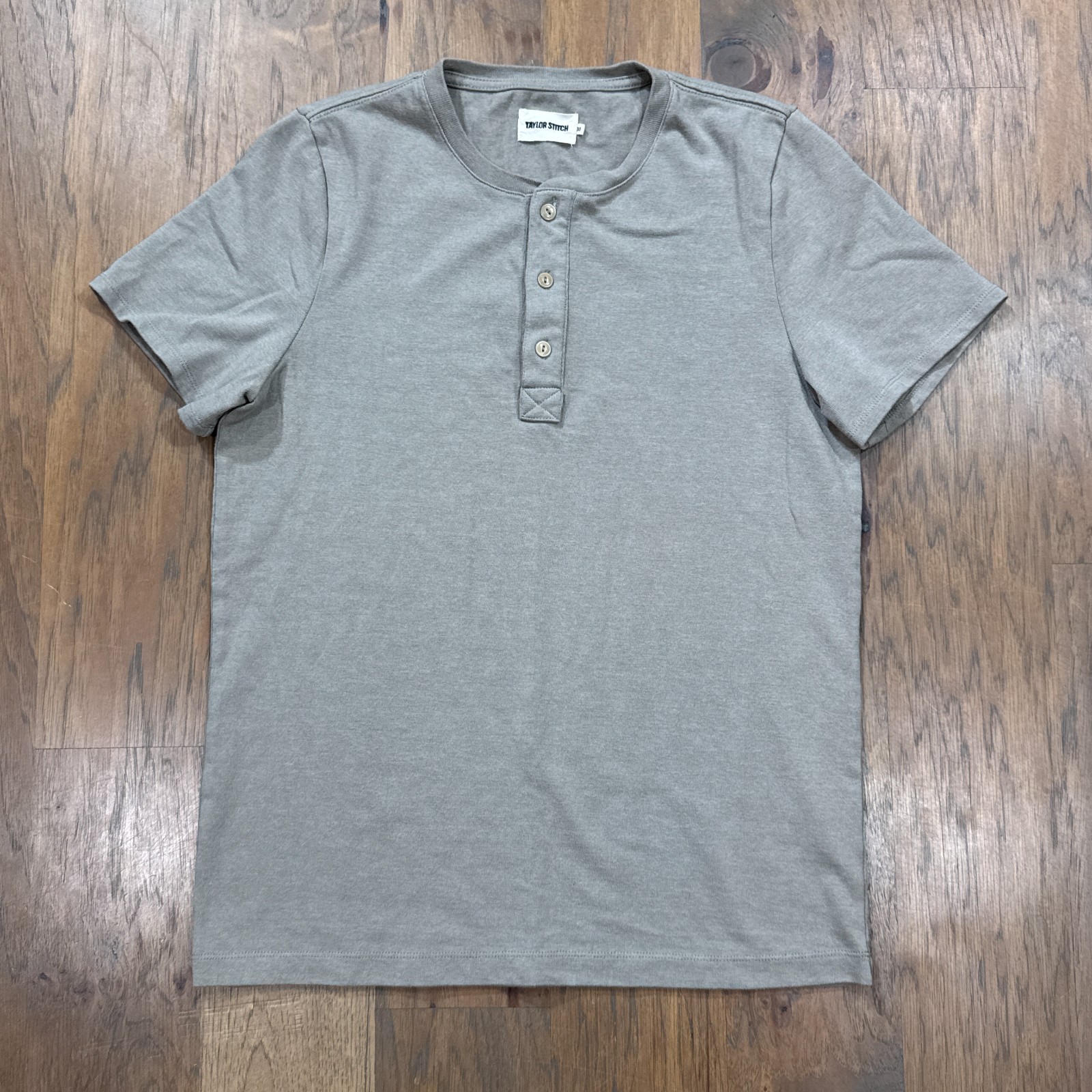Taylor Stitch Shirt Mens 38 Small Fog Gray Heavy Bag Henley Cotton Classic Slim