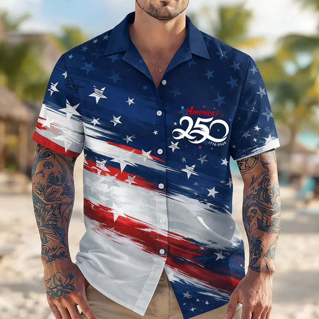 American 250th Anniversary – 3D Print Hawaiian Shirt – Adults & Youth