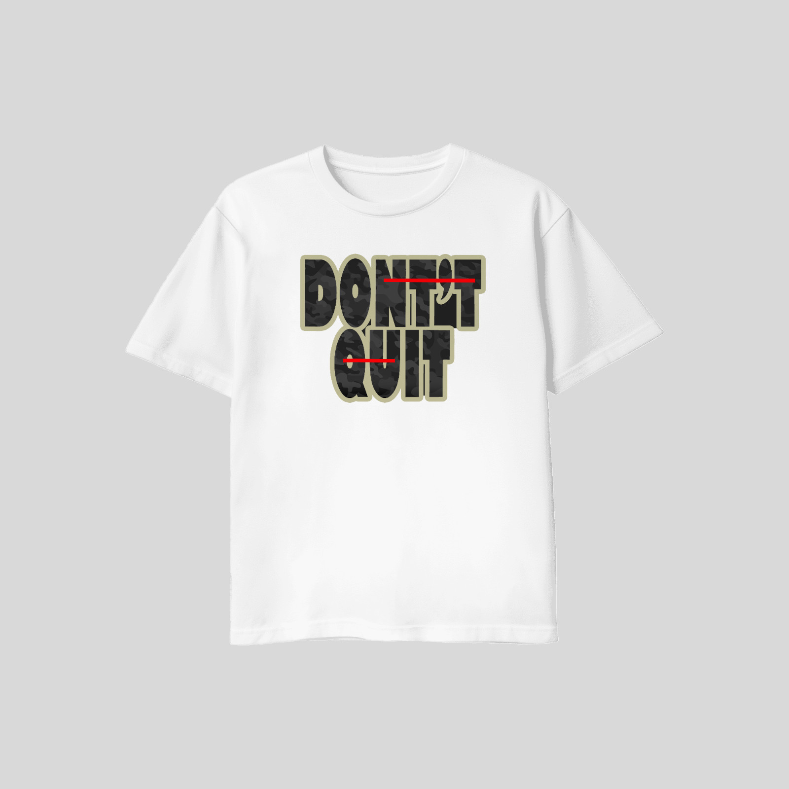 Dont Quit Motivational T Shirt White Black Gray XL L M Gildan