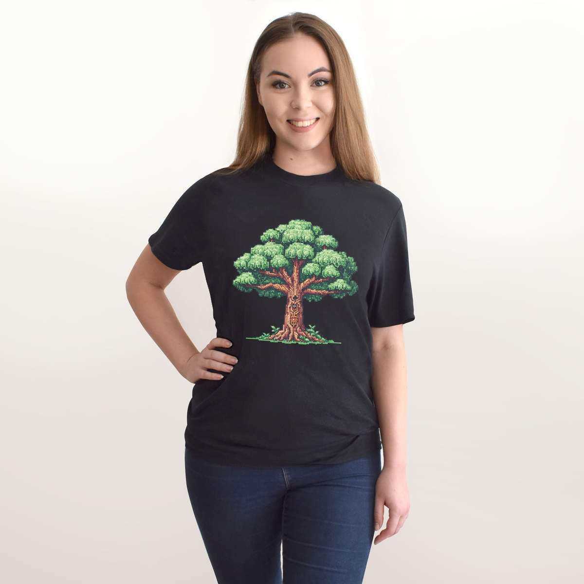 ‘Retro Game Style Sacred Tree’ Unisex T-Shirt – 100% Cotton (S-XXL) (TA060482)