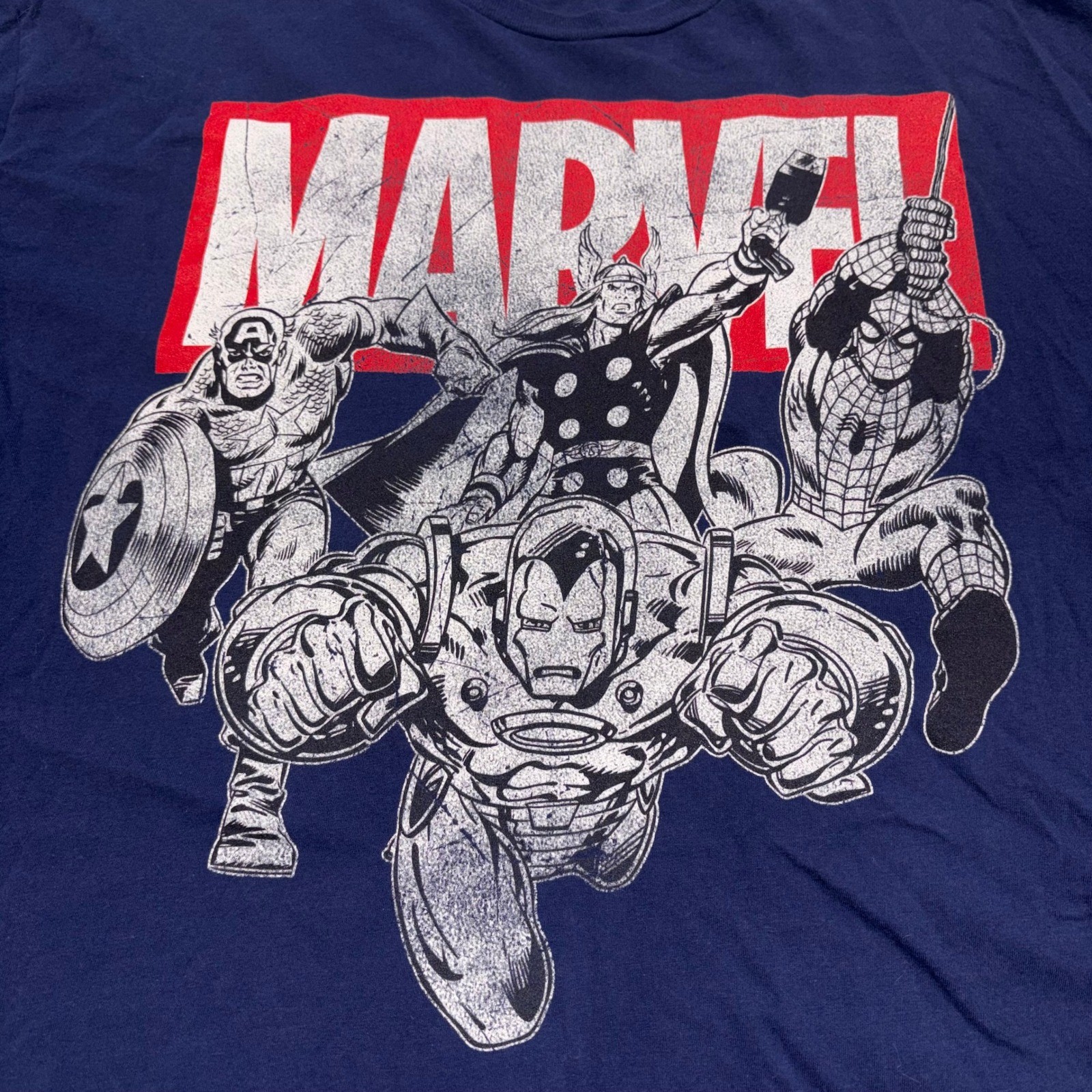 Avengers Graphic T-Shirt Short Sleeve Mens 2XL Navy Blue Marvel