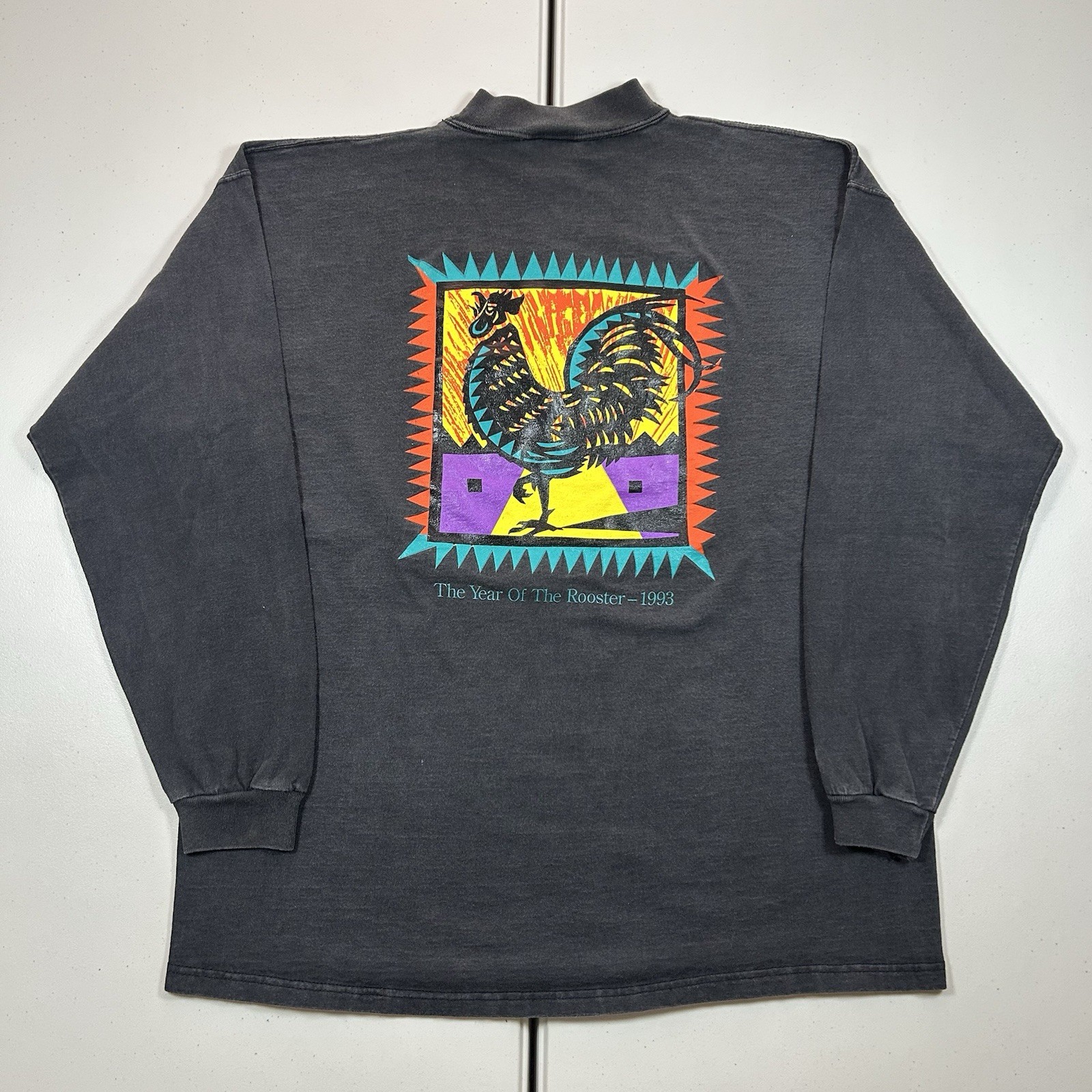 Vintage 90s Northwest Airlines Long Sleeve Shirt Sz XL Year of the Rooster 1993