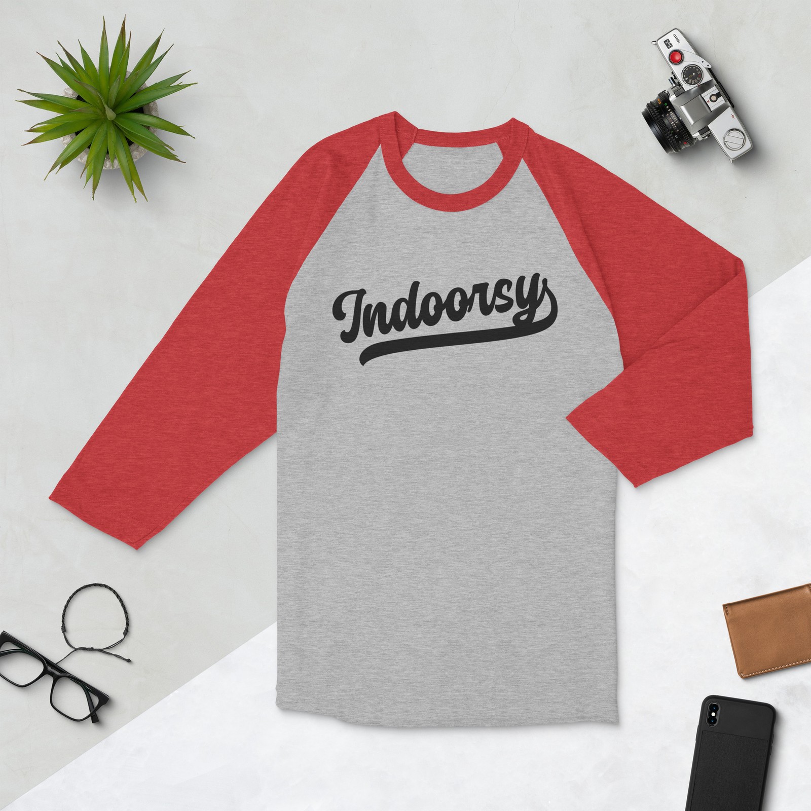 Indoorsy Unisex 3/4 Sleeve Raglan Shirt | Cozy and Comfy Baseball Tee
