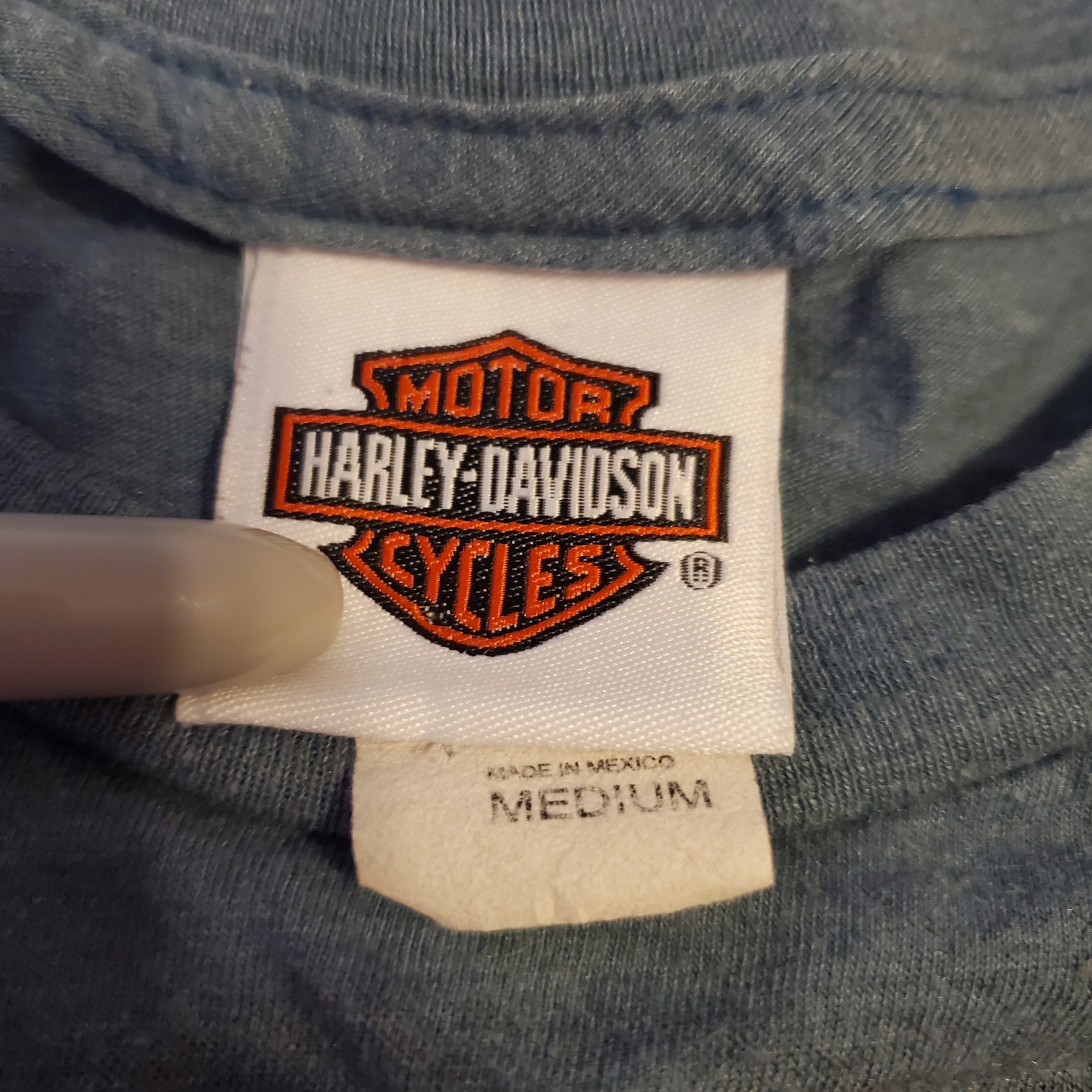 Harley-Davidson Hyderabad India Eagle Flame Wings T-Shirt Men’s Medium Blue Y2K