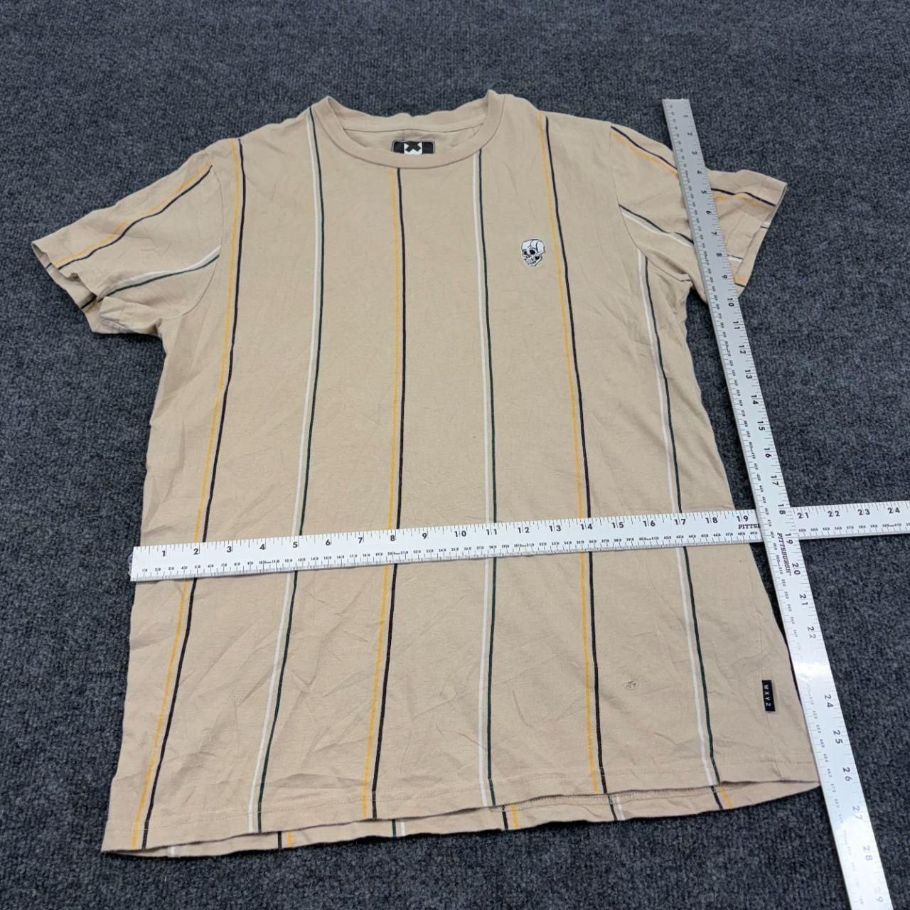WXYZ Striped Skull Logo Embroidered T-Shirt