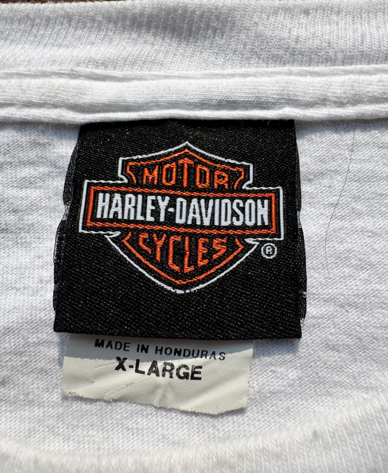 Harley Davidson Oakland CA Long Sleeve Shirt Mens XL White Spell Out Sleeve Bike
