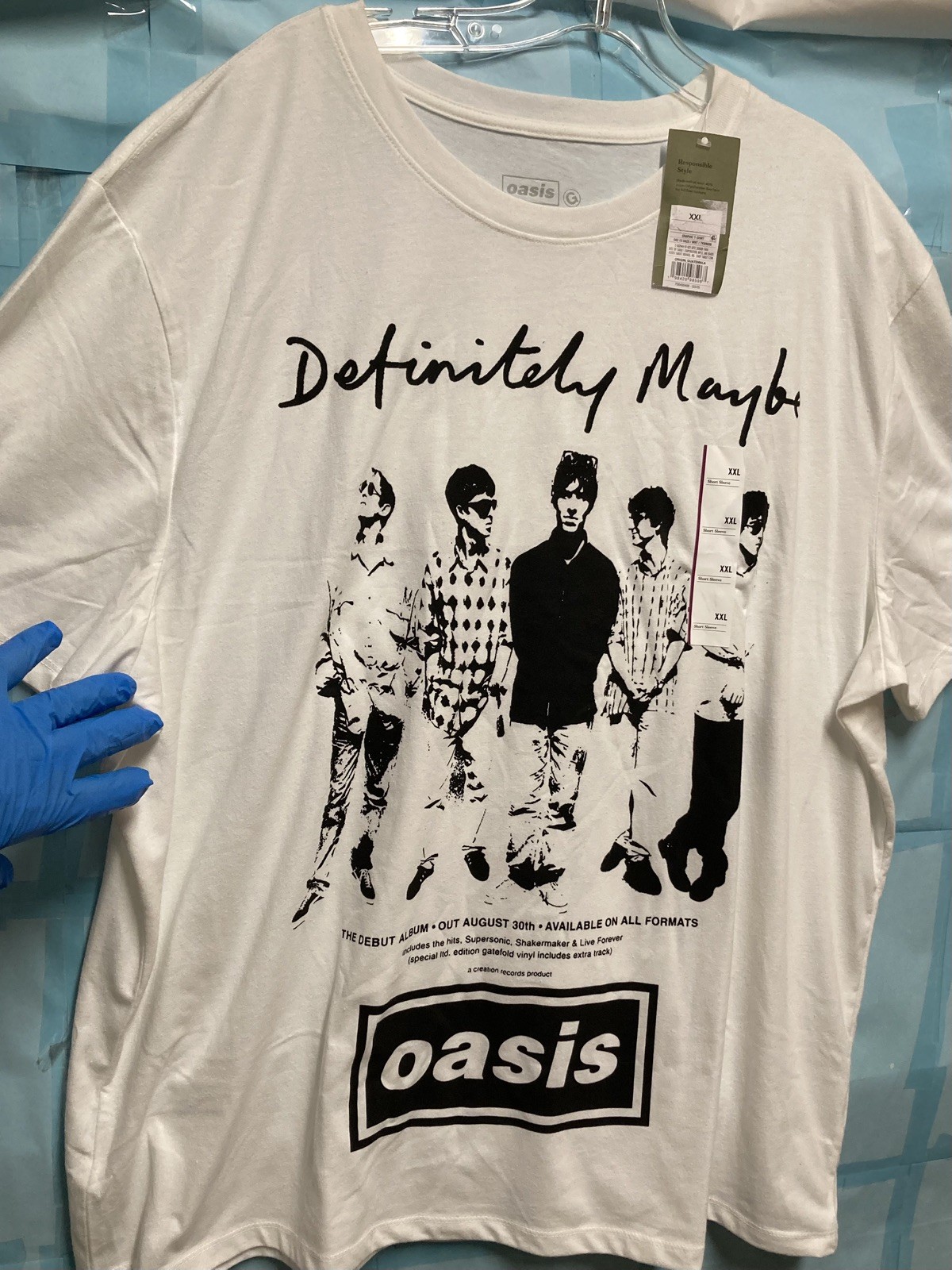 [New] DEFINITELY MAYBE Album Artwork Unisex T Shirt; XXL; White; New with Tag