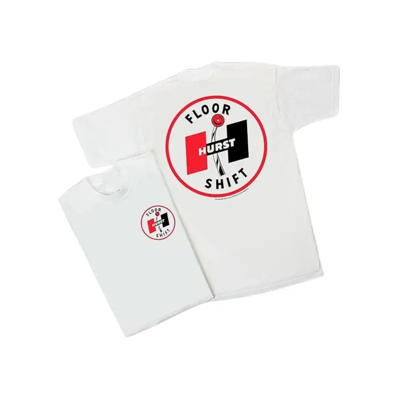 Hurst Floor Shift T-Shirt, Bold Red and Black Classic Gear Shifter