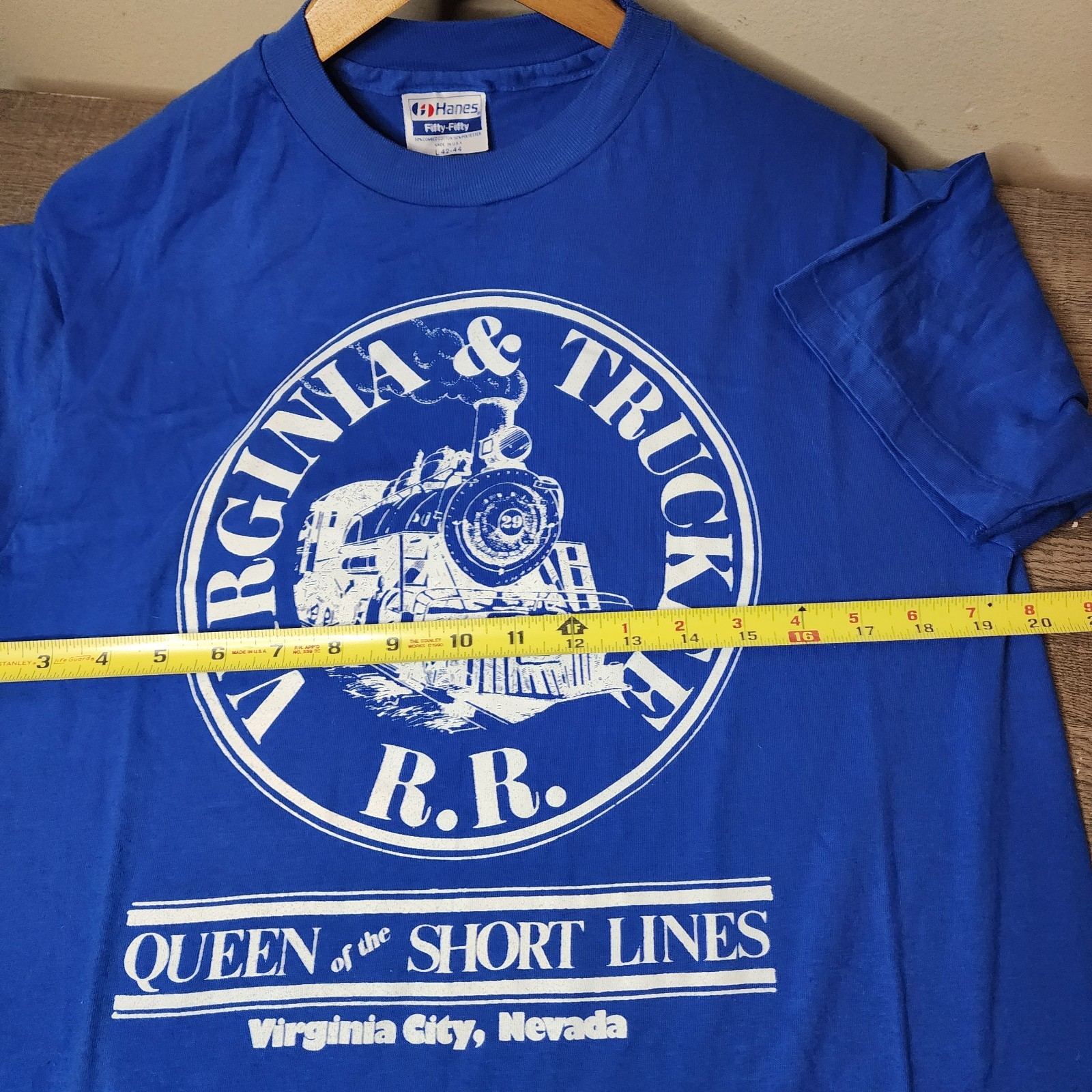 Vintage 90s Virginia Truckee Railroad Shirt Train USA Large Single Stitch