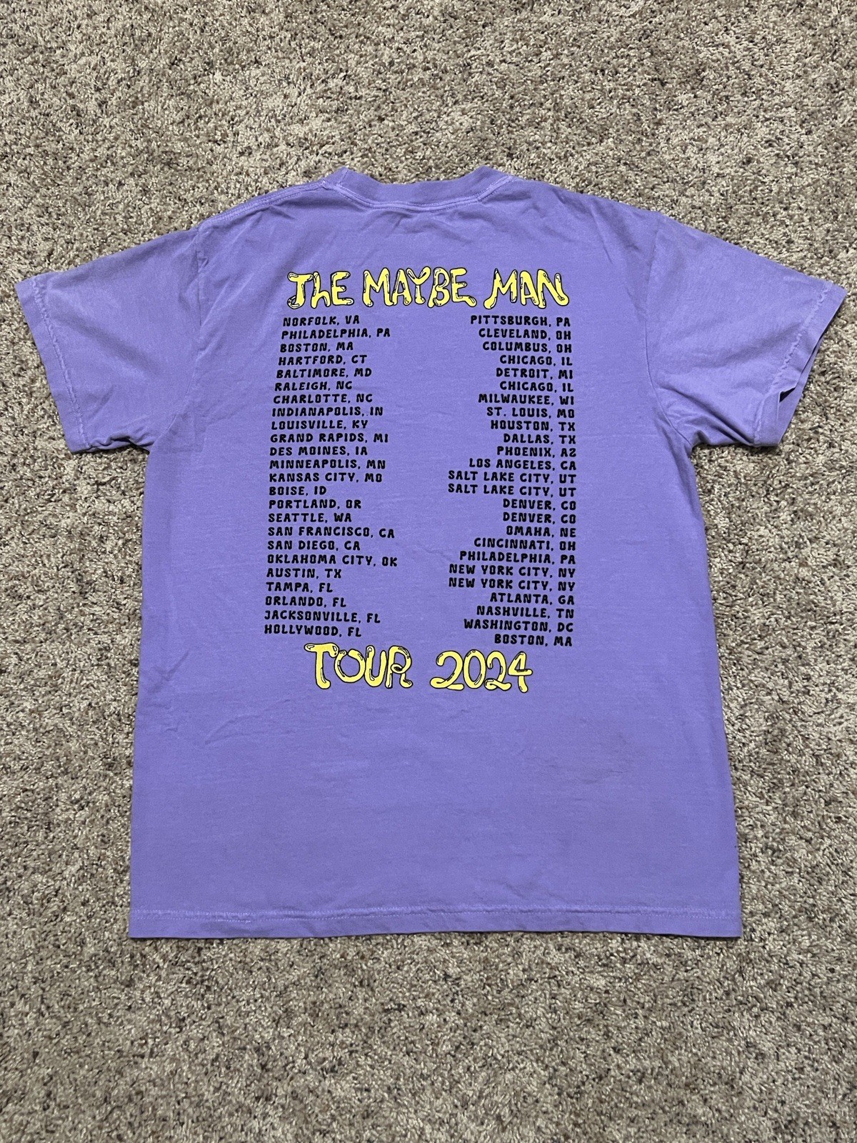 AJR THE MAYBE MAN TOUR 2024 Purple Unisex TShirt (size Medium)