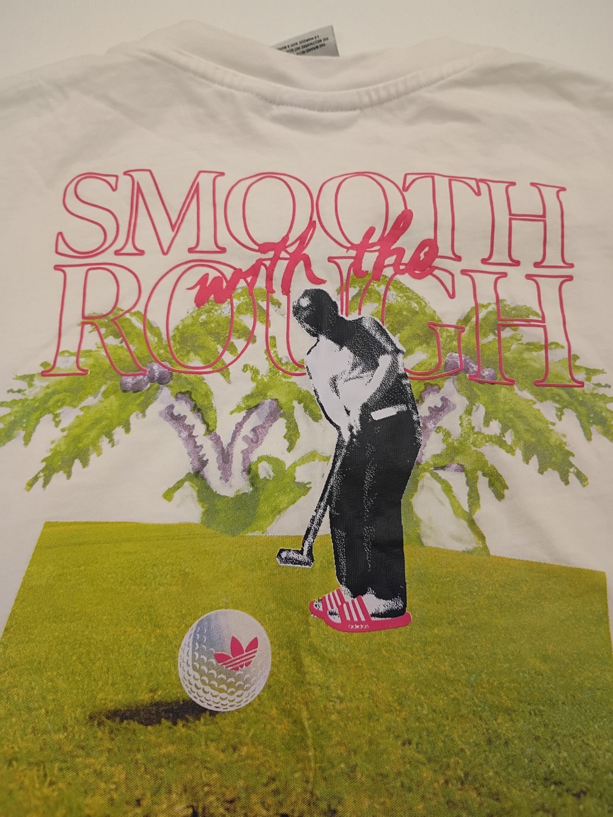 adidas Originals Leisure League back print T-shirt in white Size Medium