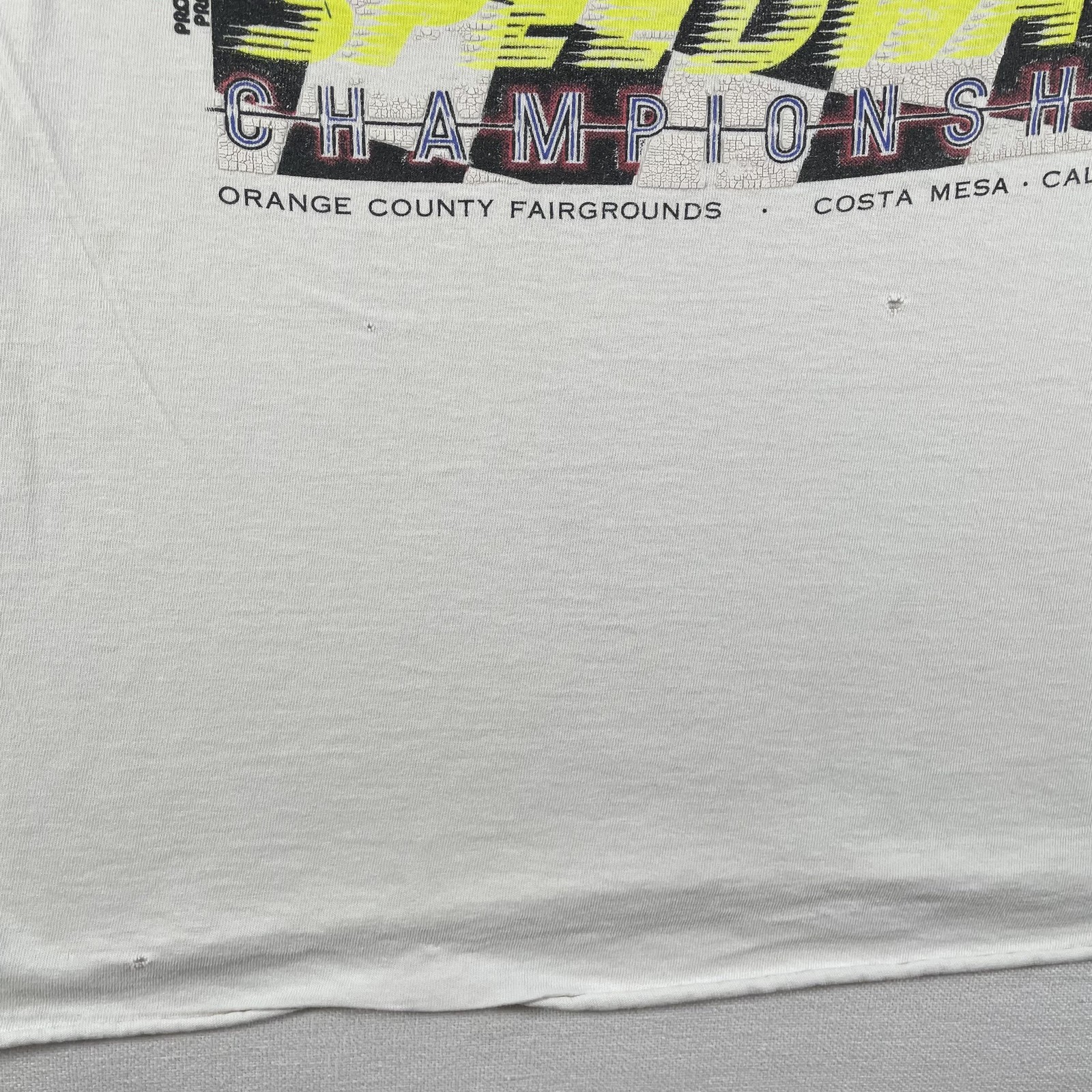 Vintage Speedway Racing Shirt Mens Large White Coors USA Moto Championship 80s