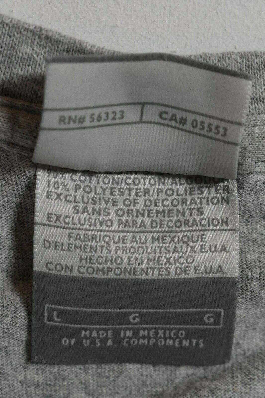 Nike Mens Gray Nike Logo Scoop Neck Short Sleeve Mexico Made Casual T Shirt L
