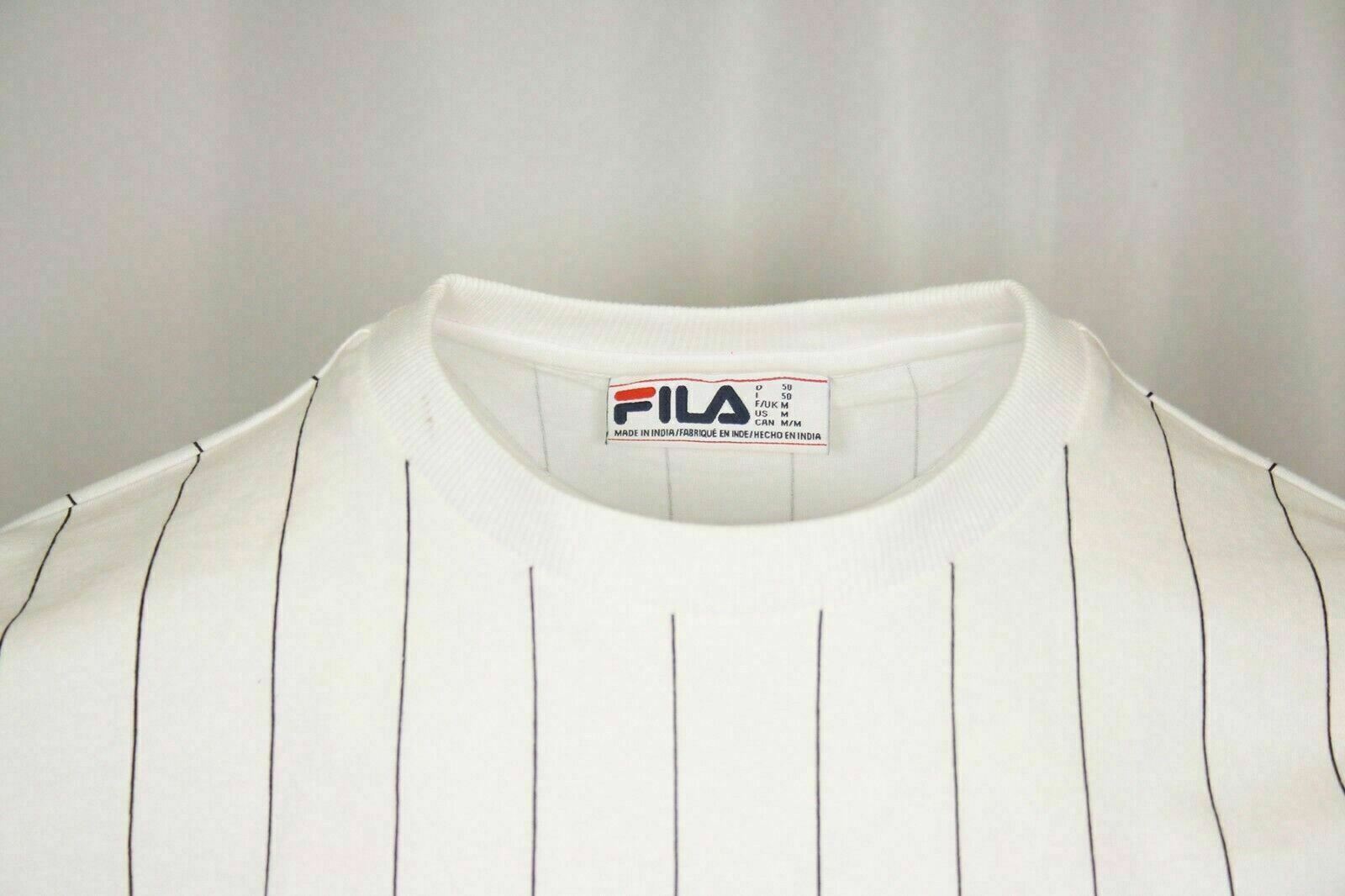 FILA Men’s White Striped & Logo S/S T-Shirt (181)
