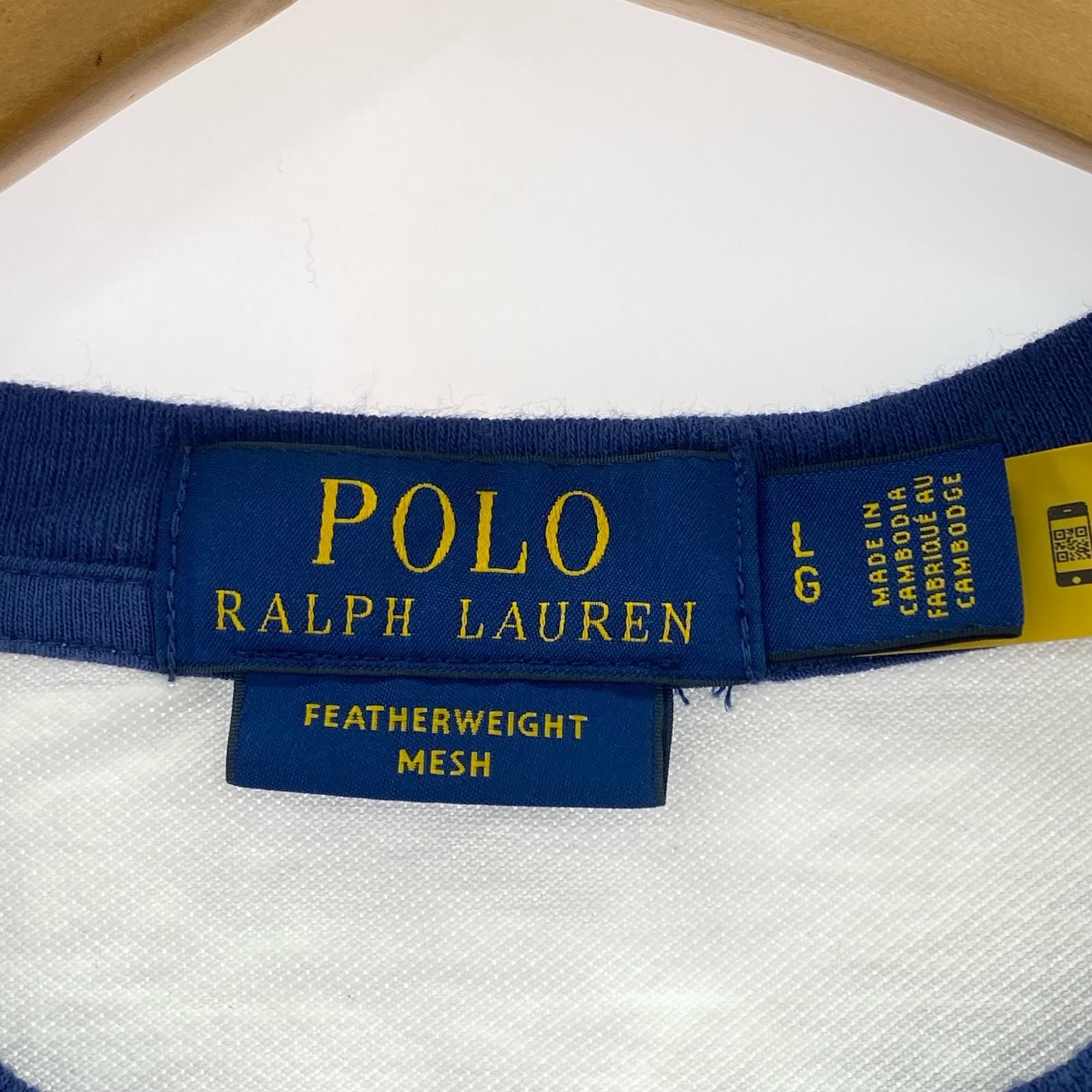 POLO RALPH LAUREN Two-tone Henley neck short-sleeved shirtCut sizeLG/White x…