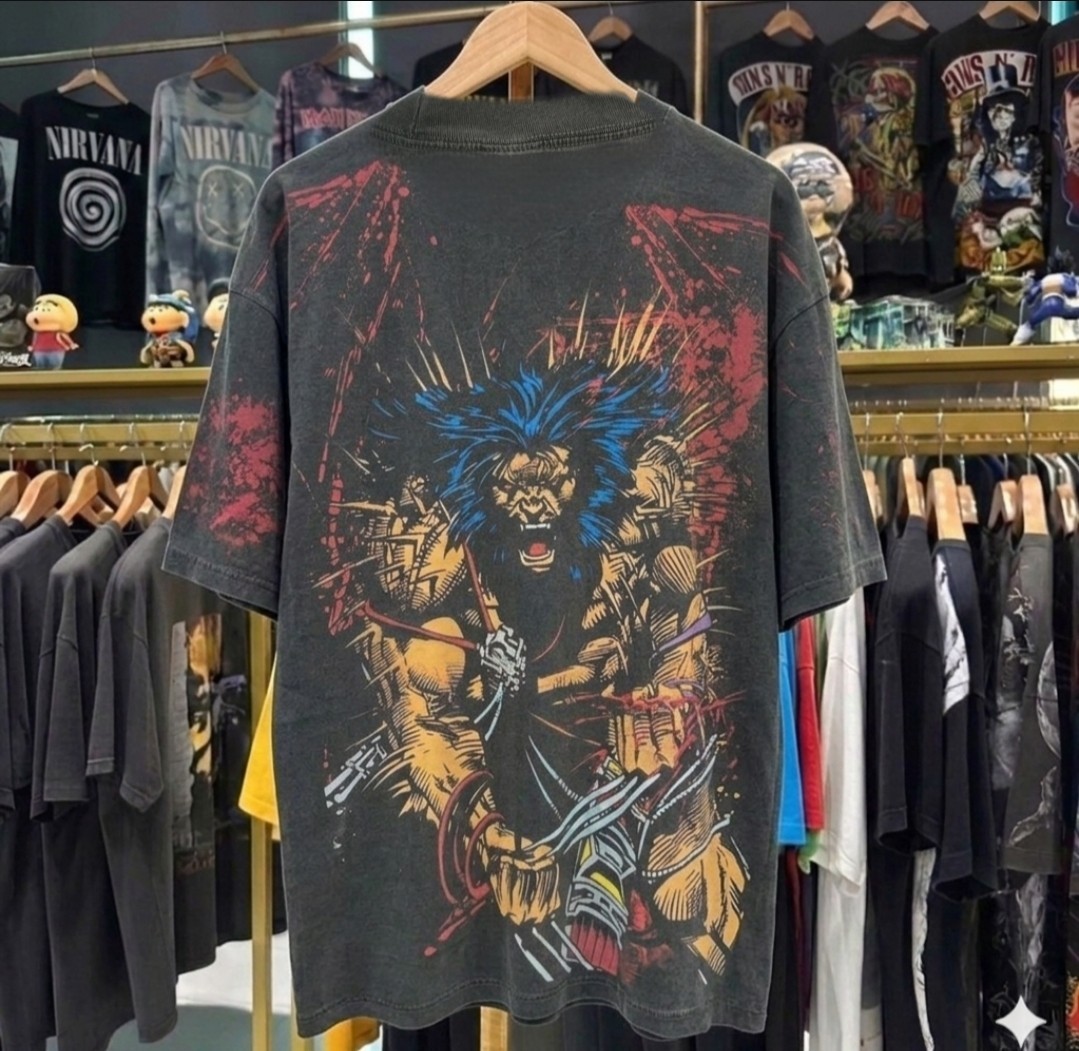 WOLVERINE WEAPON X ON A SHAKA HEAVYWEIGHT GARMET DYED T SHIRT “MODERN”