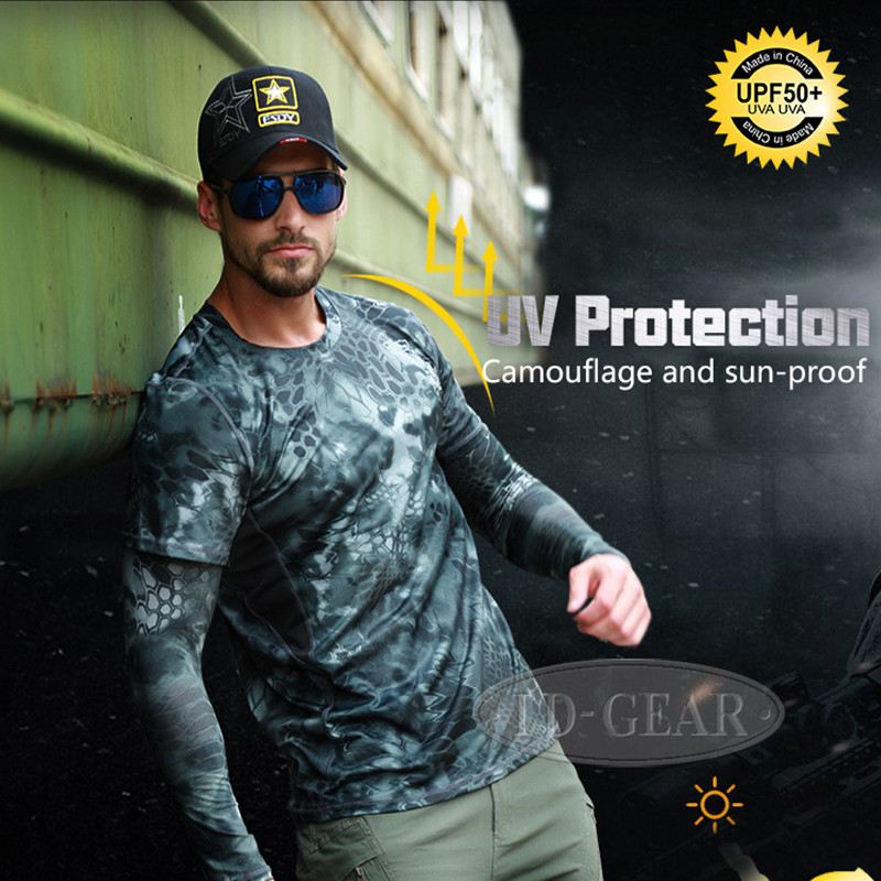 IDOGEAR Tactical Shirt Short Sleeve Camo Gear Round Collar Anti-UV Perspiration