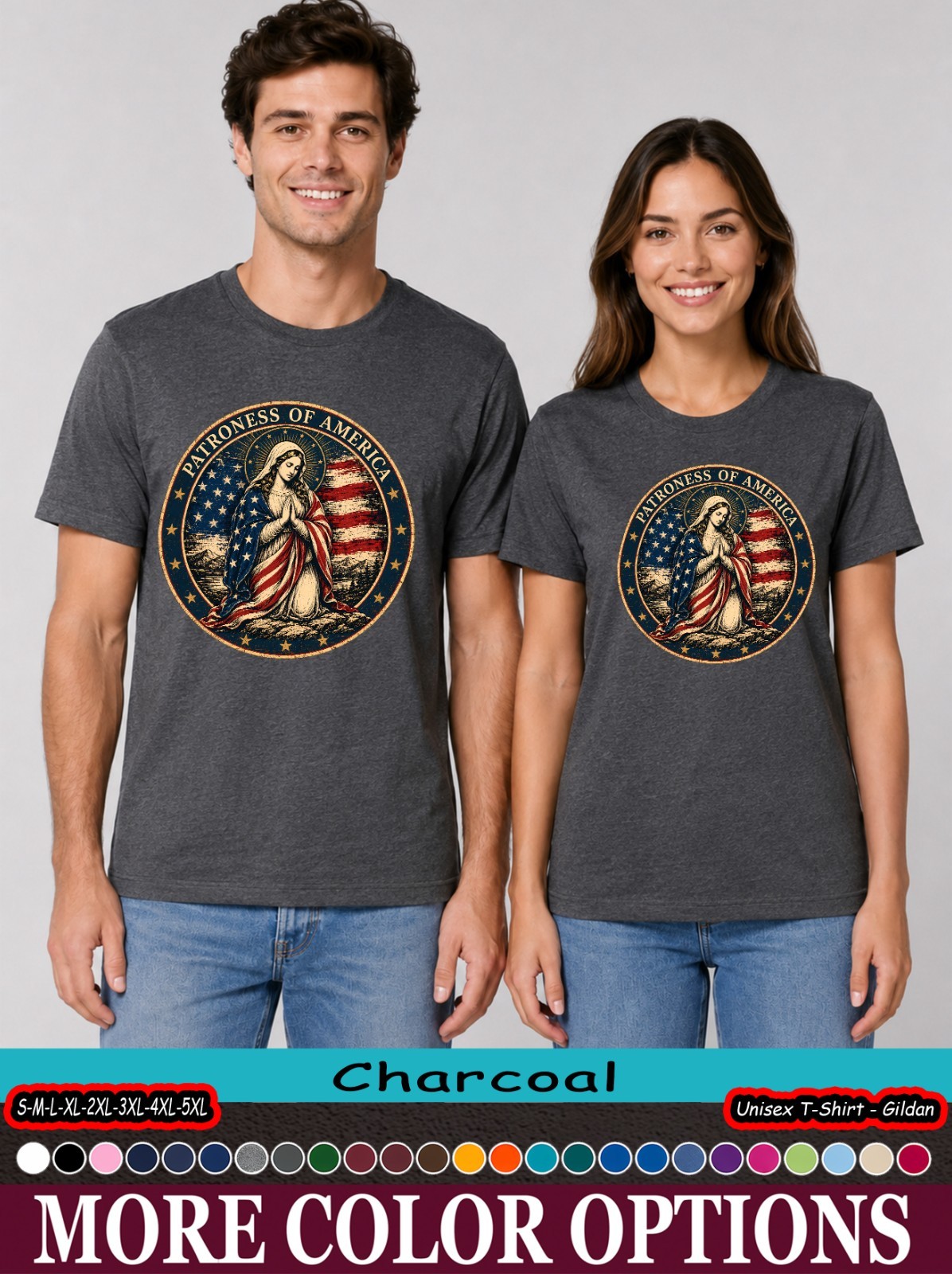 Our Lady Patroness Of America Shirt, Catholic USA Flag Mary Tee