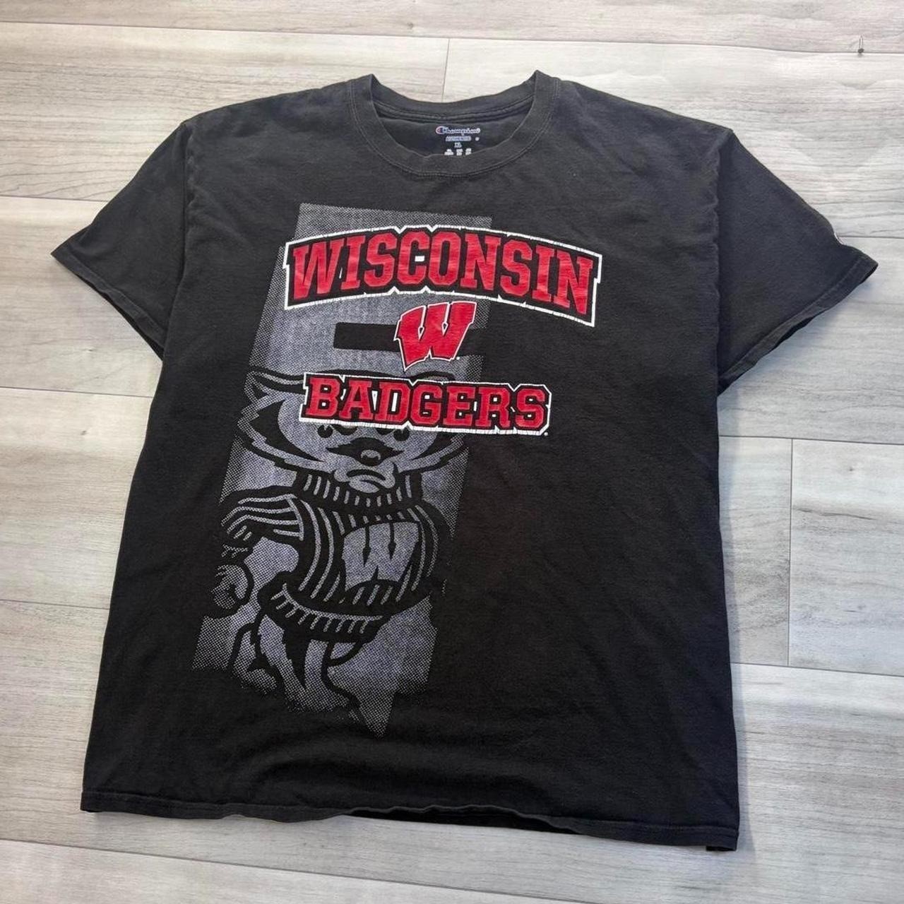 Wisconsin Badgers Champion black and red embroidered sleeve college sportswear