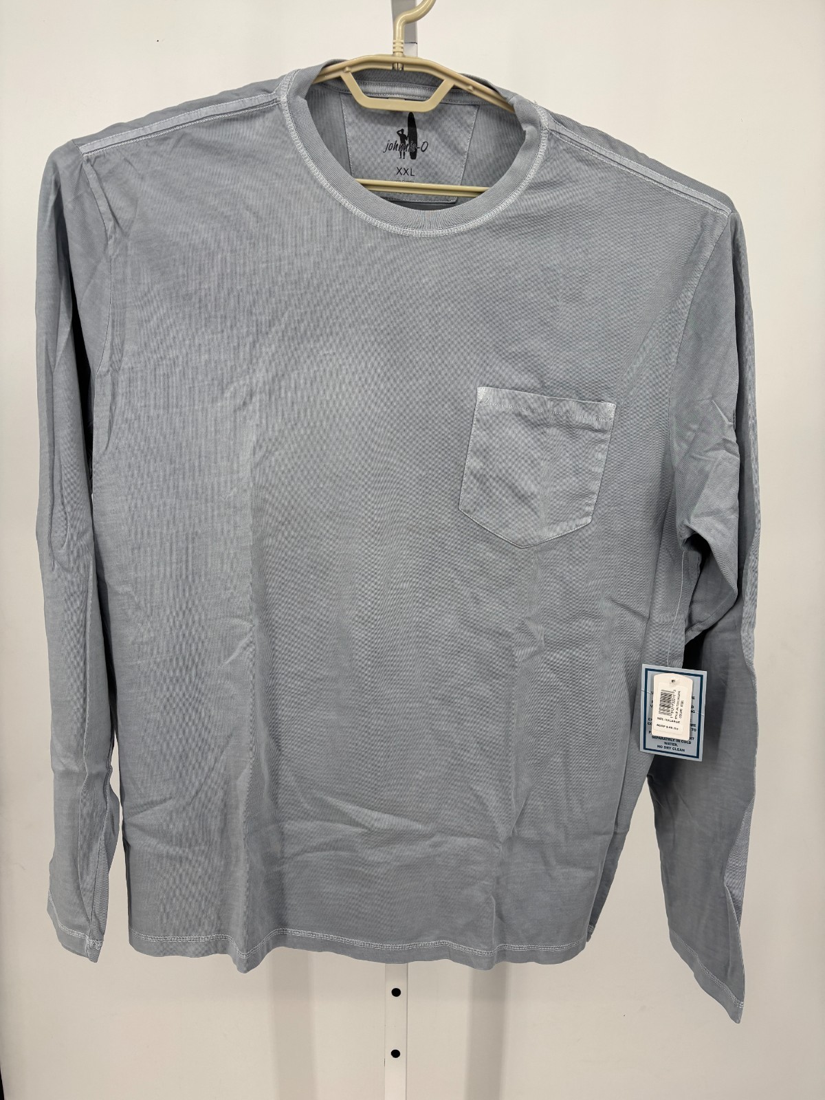 Johnnie-O Mulder Long Sleeve T-Shirt Mens 2XL Steel Gray Crew Neck JMLT2200 NWT