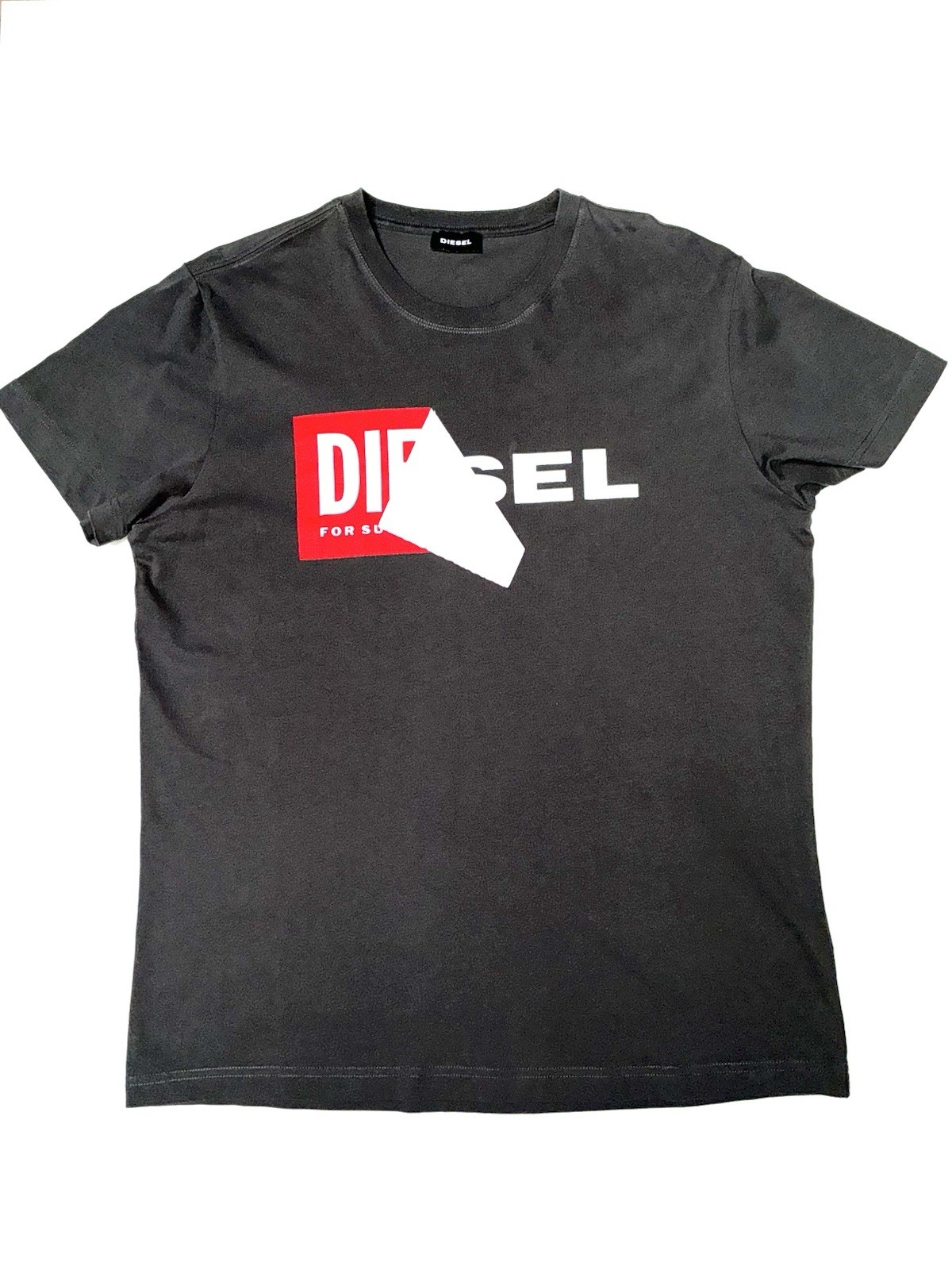 Diesel ‘Box Label’ T-Shirt, Dark Grey, Mens Large Slimfit. 100% Cotton Designer