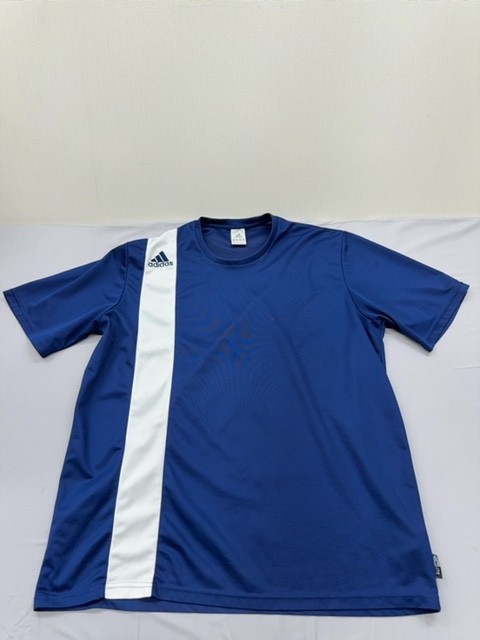 Adidas Mens Navy Soccer Jersey Short Sleeve Crew Neck XL Striped