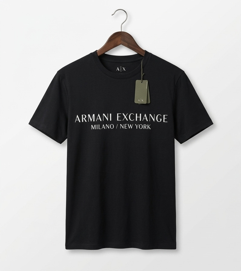 Armani Exchange Men`s Regular Fit T-shirt with Logo size M BLACK
