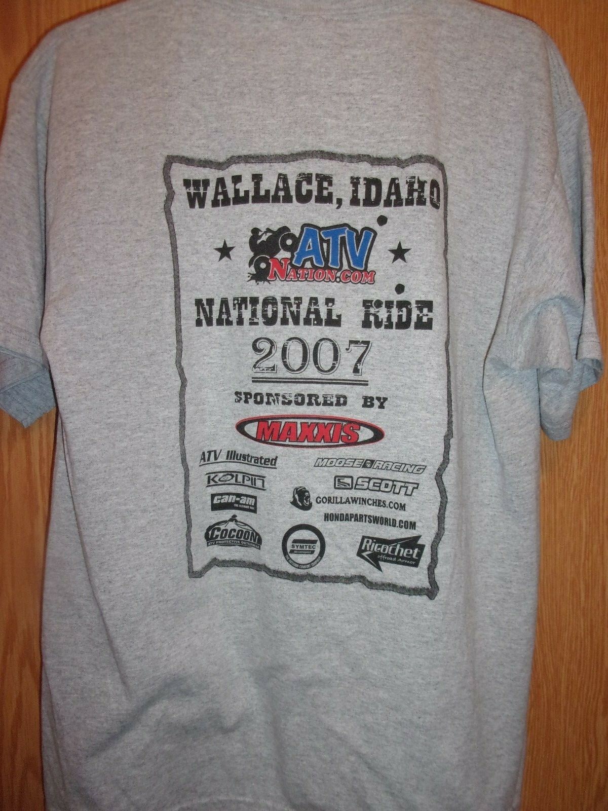 Wallace Idaho ATV Nation 07 Nationial Ride gray M t shirt Can Am
