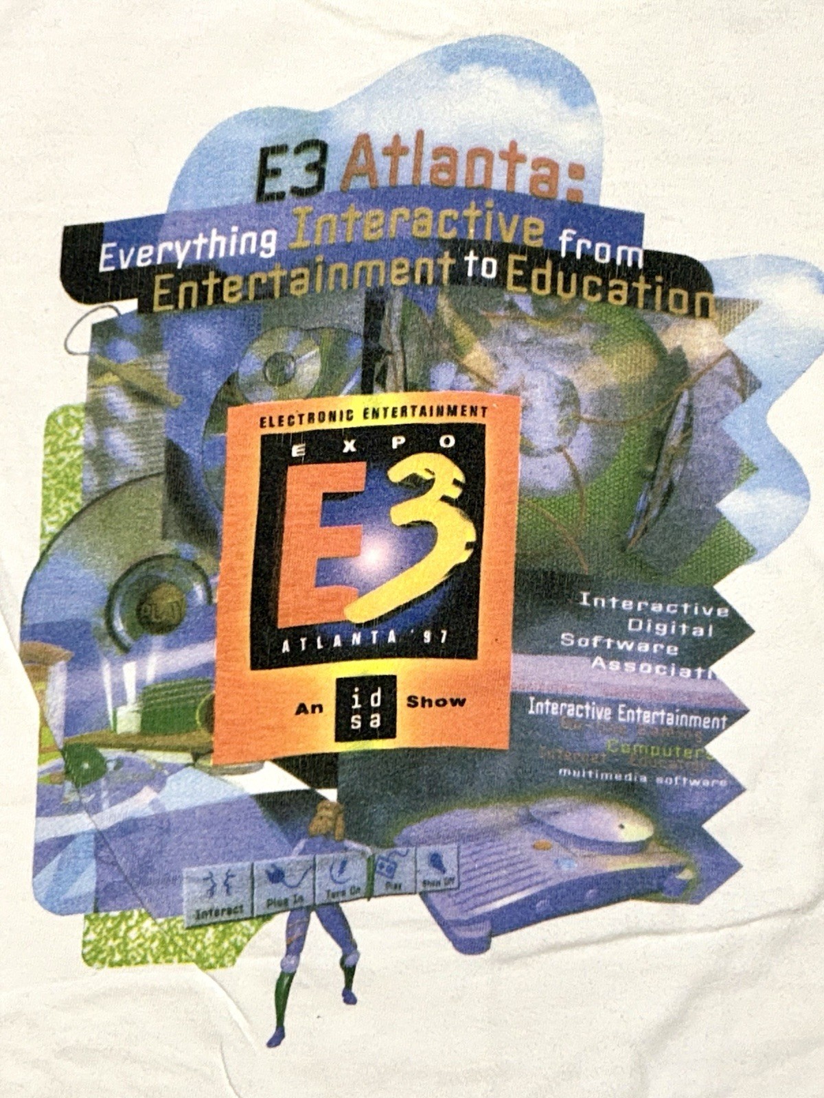Vintage E3 Atlanta 1997 Electronic Entertainment Expo Shirt Size XL 90s Gaming