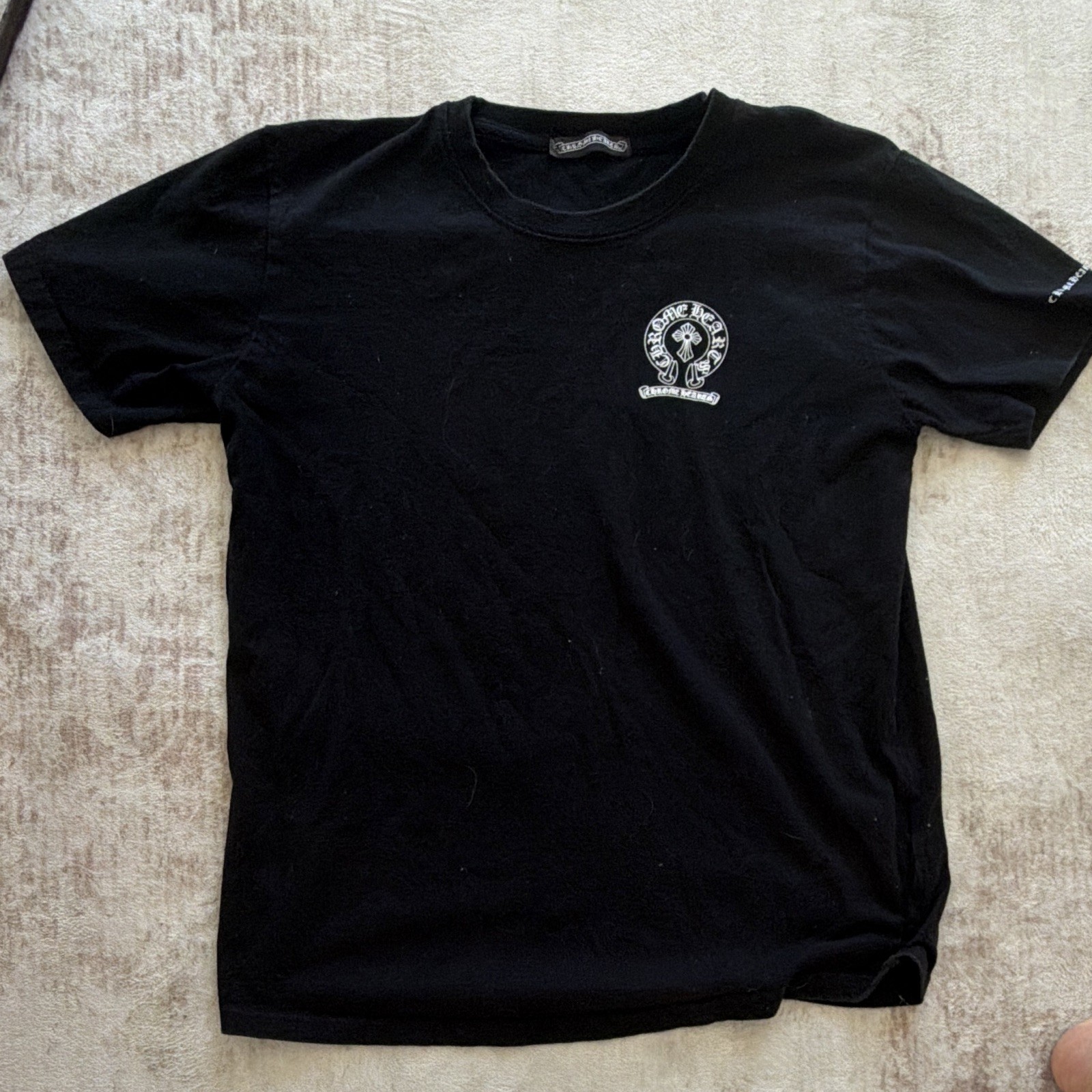 Chrome Hearts Men’s S Black Cotton Graphic Logo Crew Neck Short Sleeve Tee
