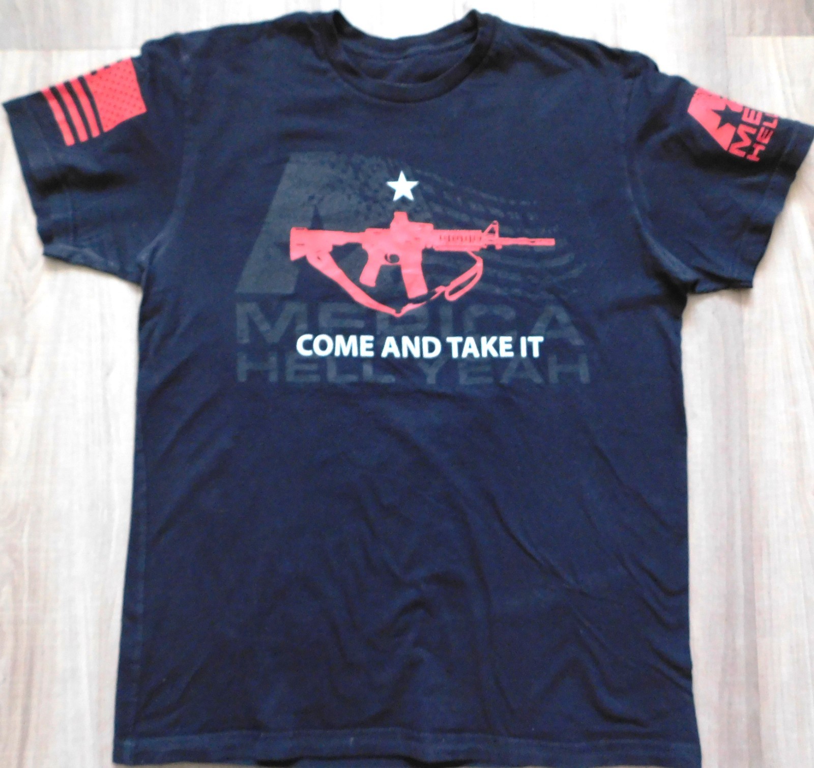 GRUNTSTYLE Medium T-SHRT 100% Soft Cotton. Black w/Red Text: “COME & TAKE IT”