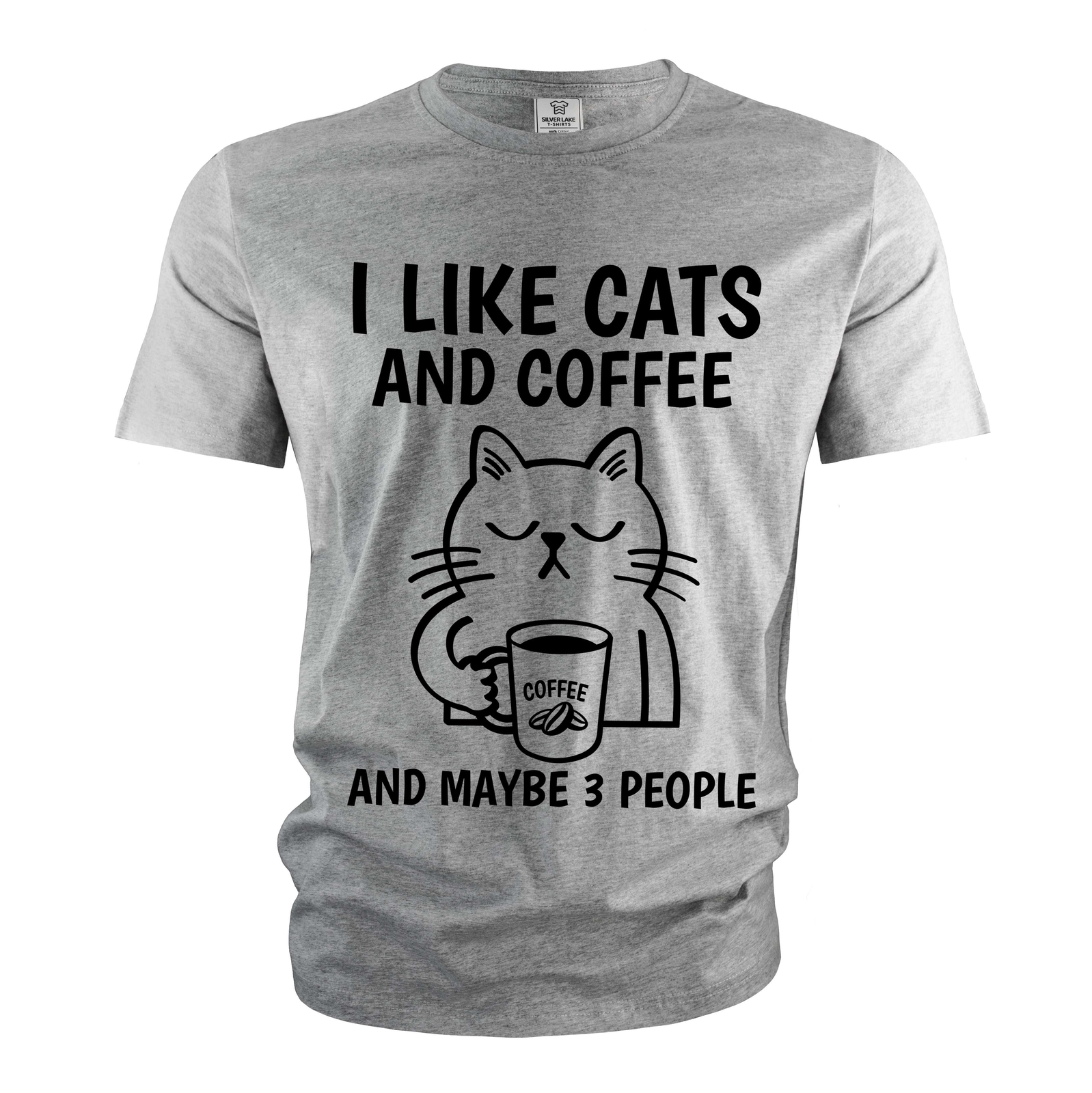 Funny Coffee and Cats T-shirt I like cats coffee and maybe 3 people shirt