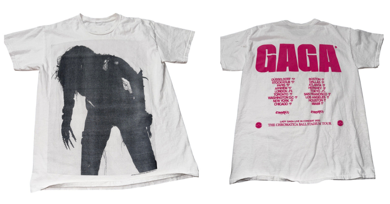 Lady Gaga The Chromatica Ball 2022 Tour Concert T-Shirt White Pink Black S-5XL
